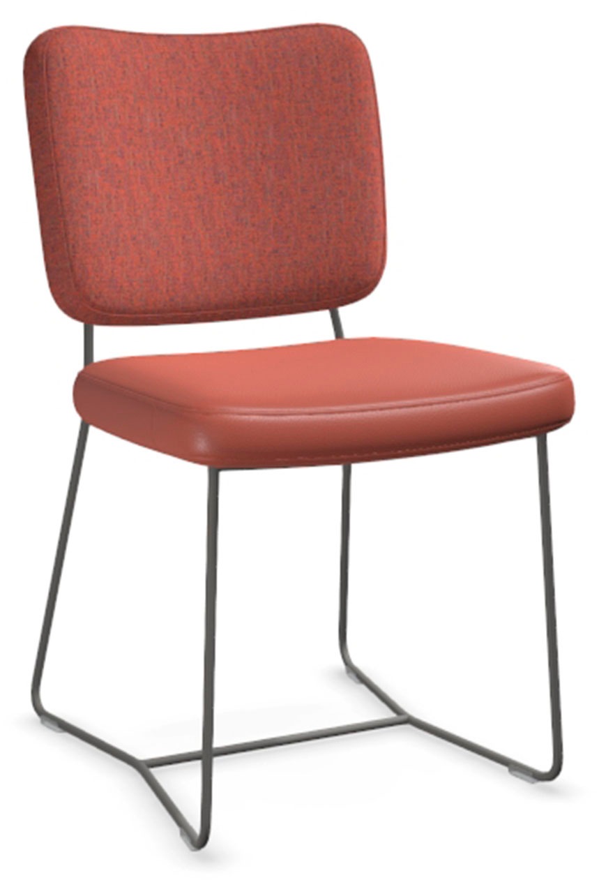 bert plantagie Stuhl »KIKO-PLUS K12«, 2-Set in Bi-Color Stoff-Leder, Taft/Tendens