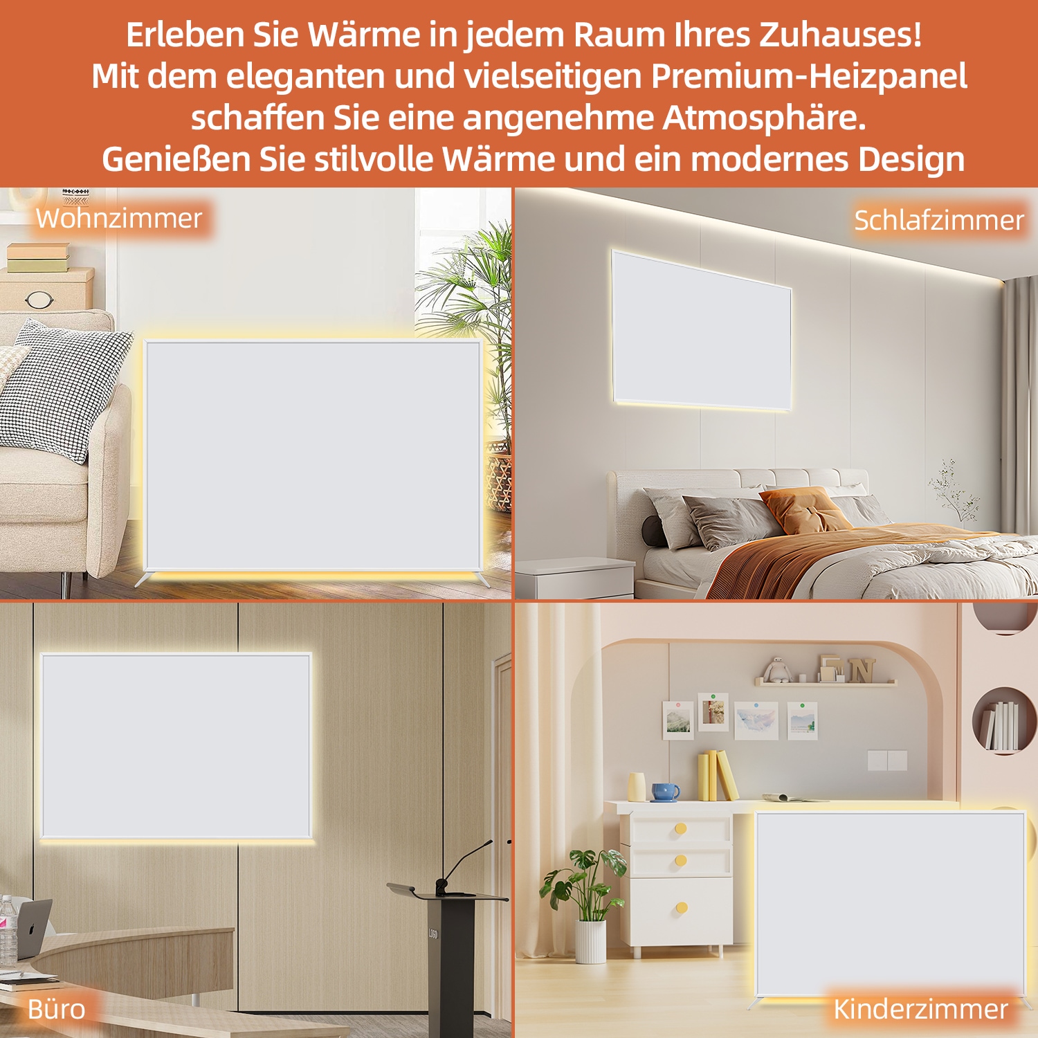 SHX Infrarotstrahler, 1200 W, Smart Home fähig (Wifi), dimmbare Ambiente-LEDs