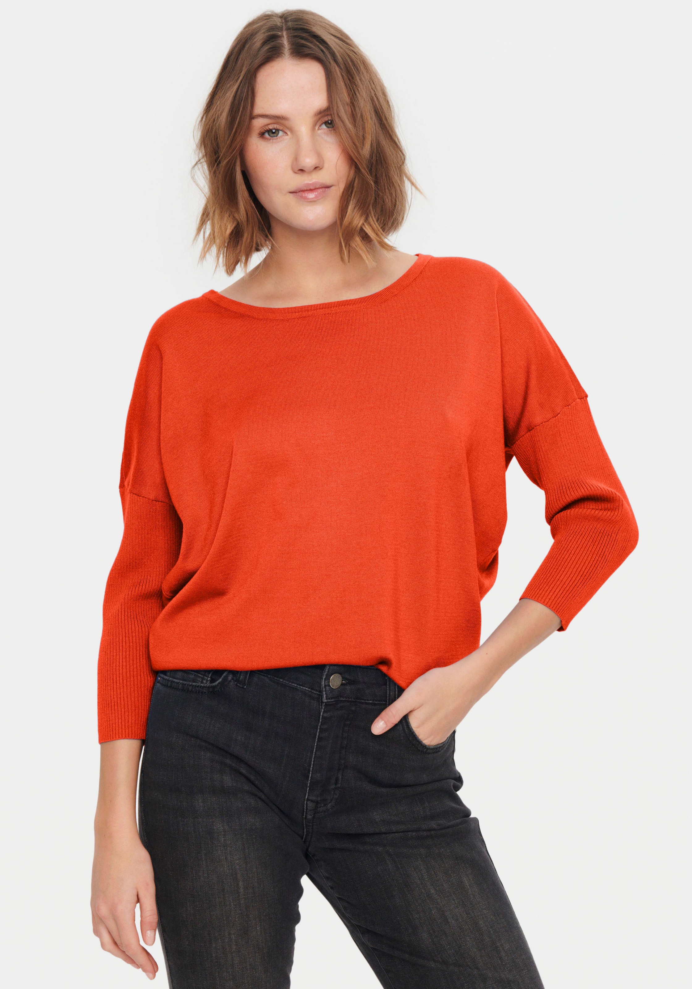 Saint Tropez Rundhalspullover »A2561, MilaSZ R-Neck«