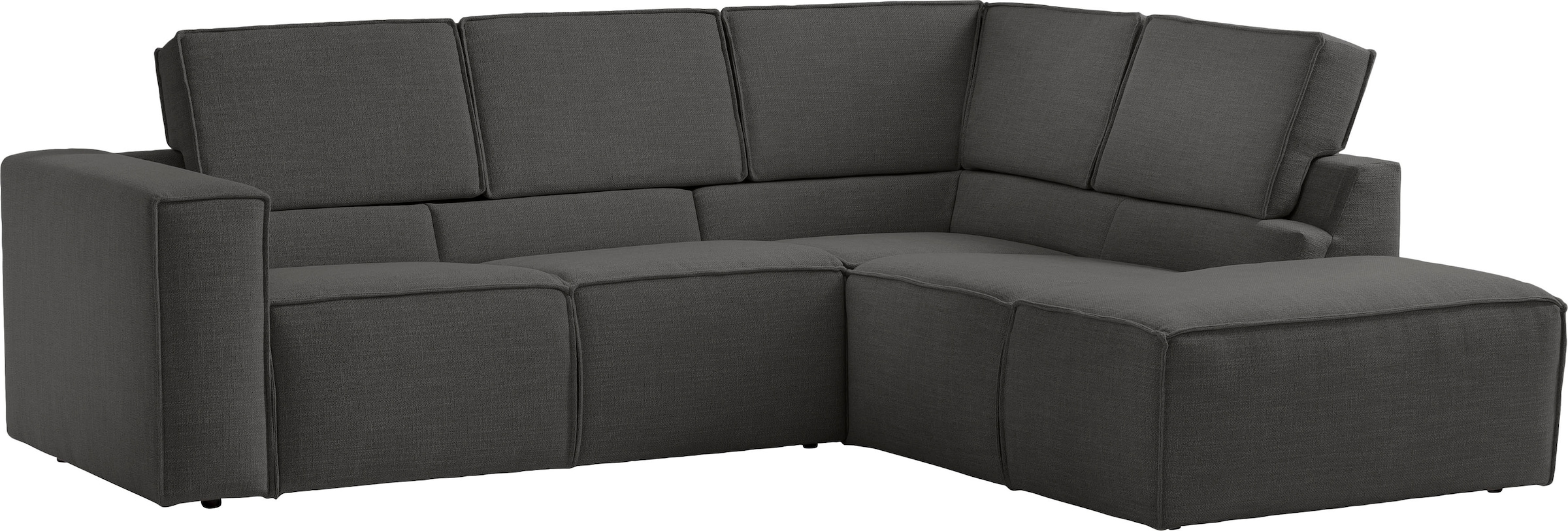TRENDMANUFAKTUR Ecksofa »Dice, aktuelles Design, L-Form, mit komfortabler«, Sitztiefenverstellung und Kaltschaumpolsterung toller Sitzkomfort