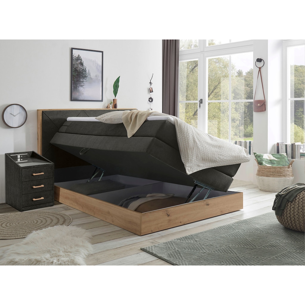 ED EXCITING DESIGN Boxspringbett »Bellevue«, inkl. Bettkasten, wahlweise mit Matratze und Topper