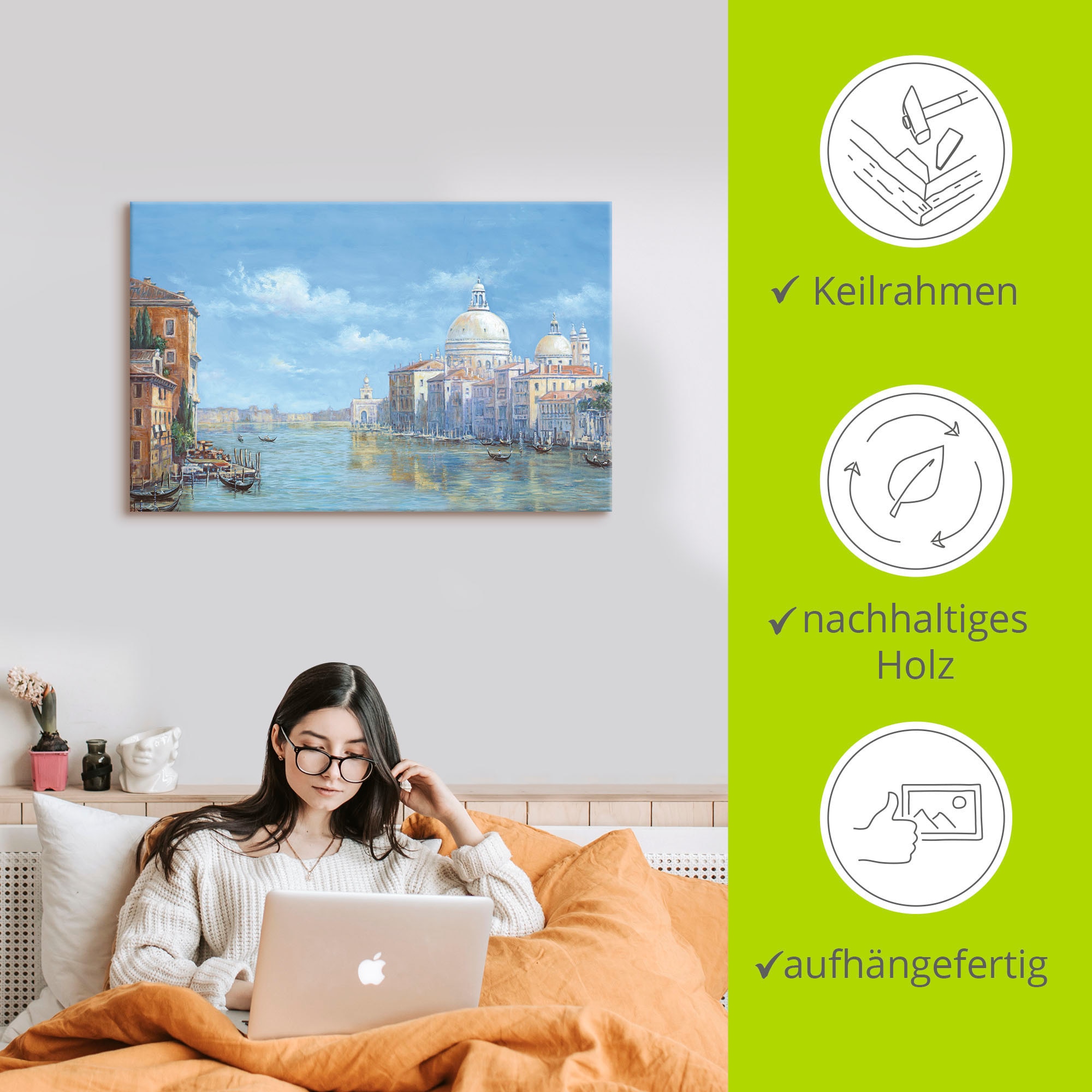 Artland Wandbild »Venedig«, Europa, (1 St.), als Leinwandbild, Poster, Wandaufkleber in verschied. Größen