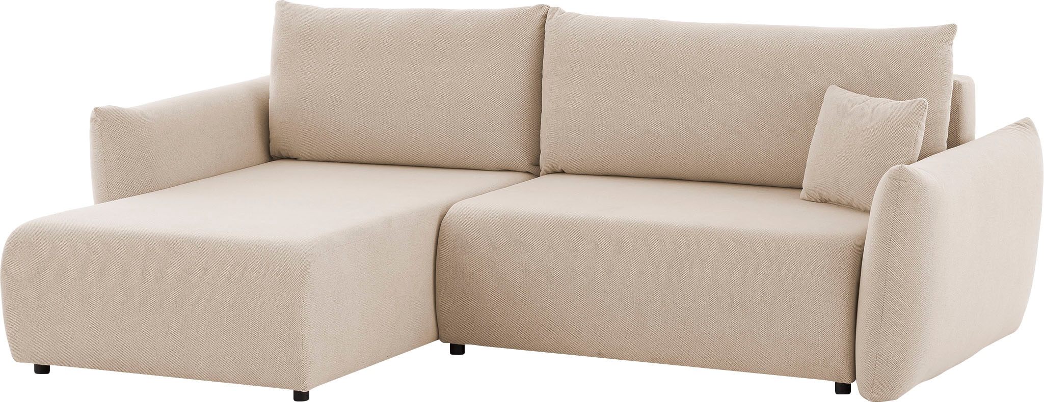 Home affaire Ecksofa »MAVAS Schlafsofa mit Bettkasten, L-Form,« ca.257/127cm (Liegefläche 212/145 cm), Cord, Chenille, Struktur