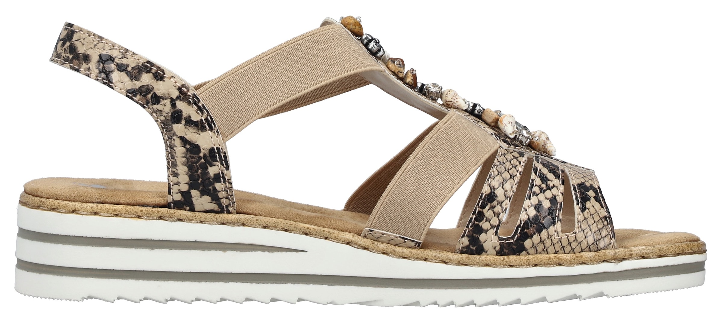 Rieker Riemchensandale  Sommerschuh, Sandalette, Keilabsatz, mit sommerlicher Verzierung