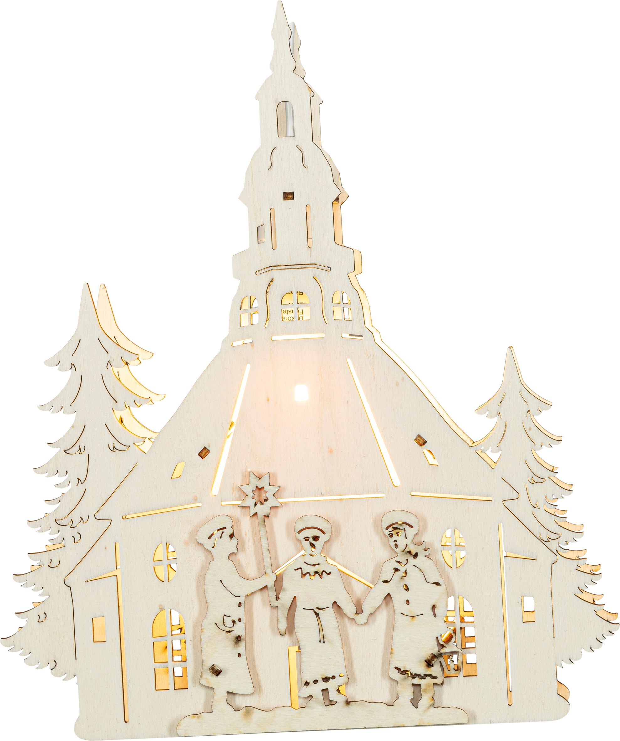 Saico Original LED Fensterbild »Seiffener Kirche, inkl. LED-Leuchtmittel, warmweiß« E14 BxHxT: 24x28x4,5 cm, Größe Höhe: 28 cm