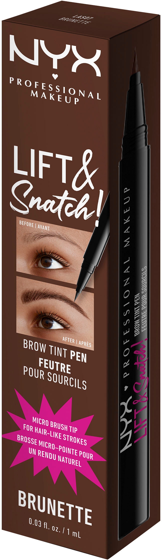NYX Augenbrauen-Stift »Professional Makeup Lift & Snatch Brow Tint Pen«, mit ultra dünner Spitze