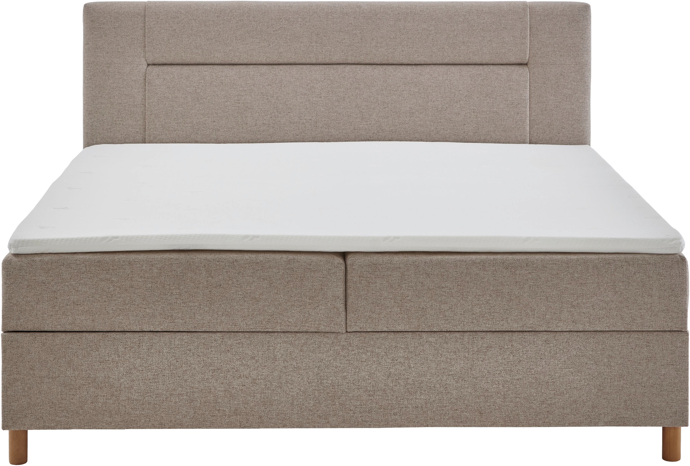 INOSIGN Boxbett »Escalon II, Boxbett mit Bettkasten, inklusive Topper«, Bett erhältlich in den Breiten 120x200cm und 180x200cm, mit Holzfüßen