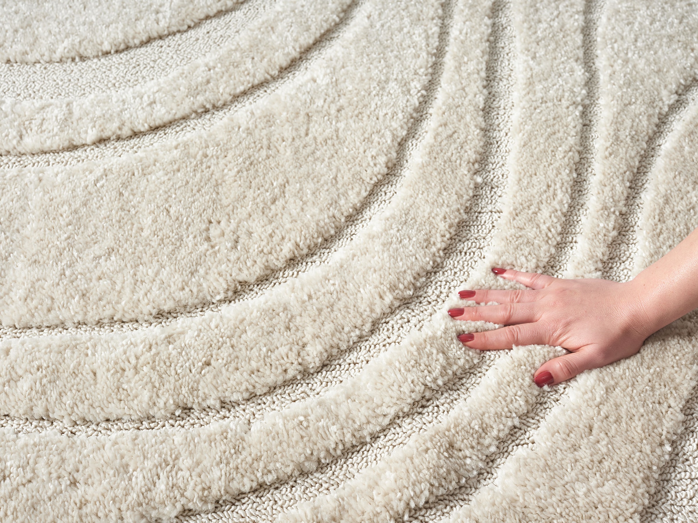   Teppich »Ember mit Fransen, Wellen Design« rechteckig 20 mm Höhe Boho, 3D Optik, Scandi, Hoch-Tief, Wohnzimmer, Schlafzimmer