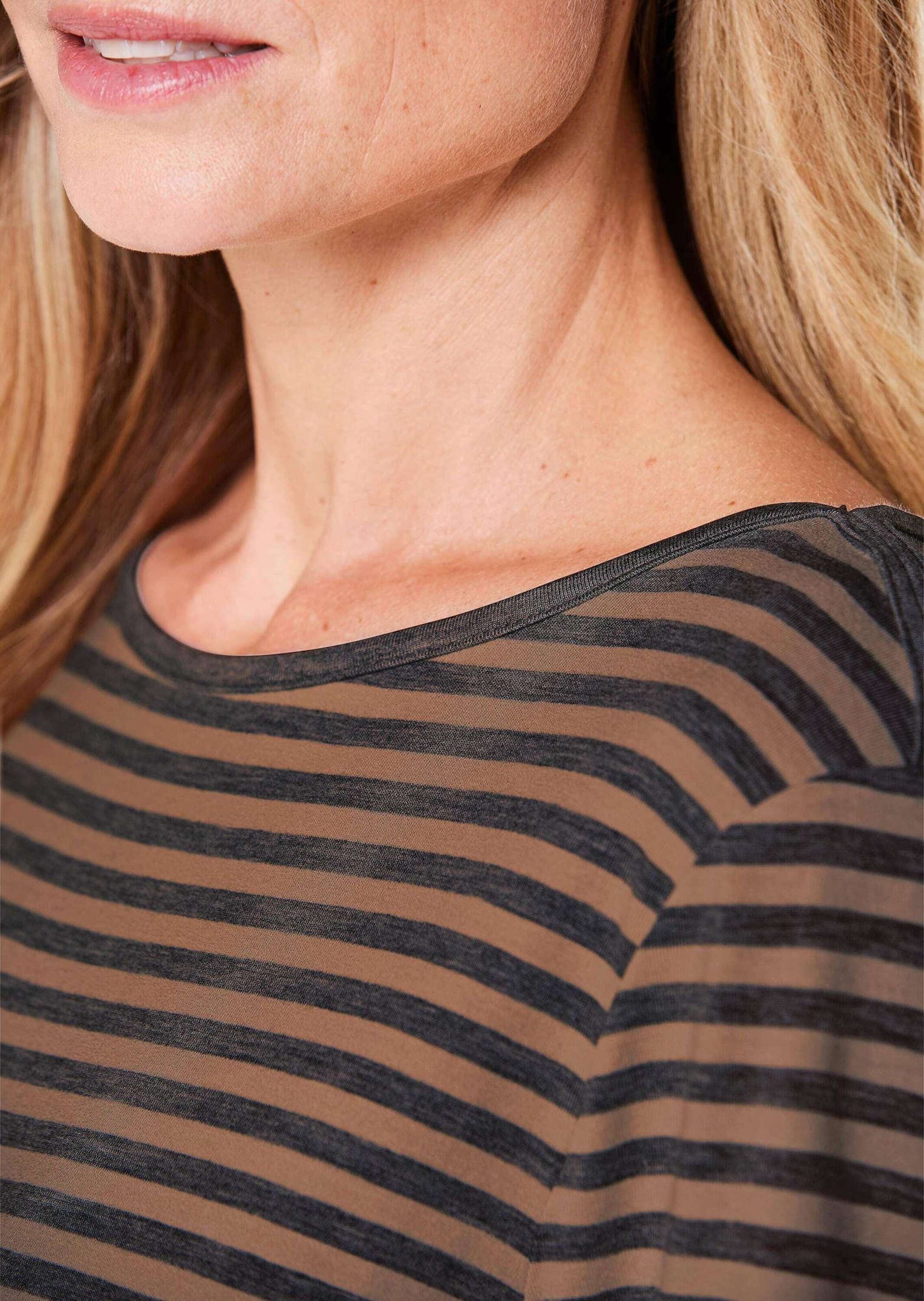GOLDNER Longpullover »Kurzgröße Ringelshirt mit U-Boot-Ausschnitt«