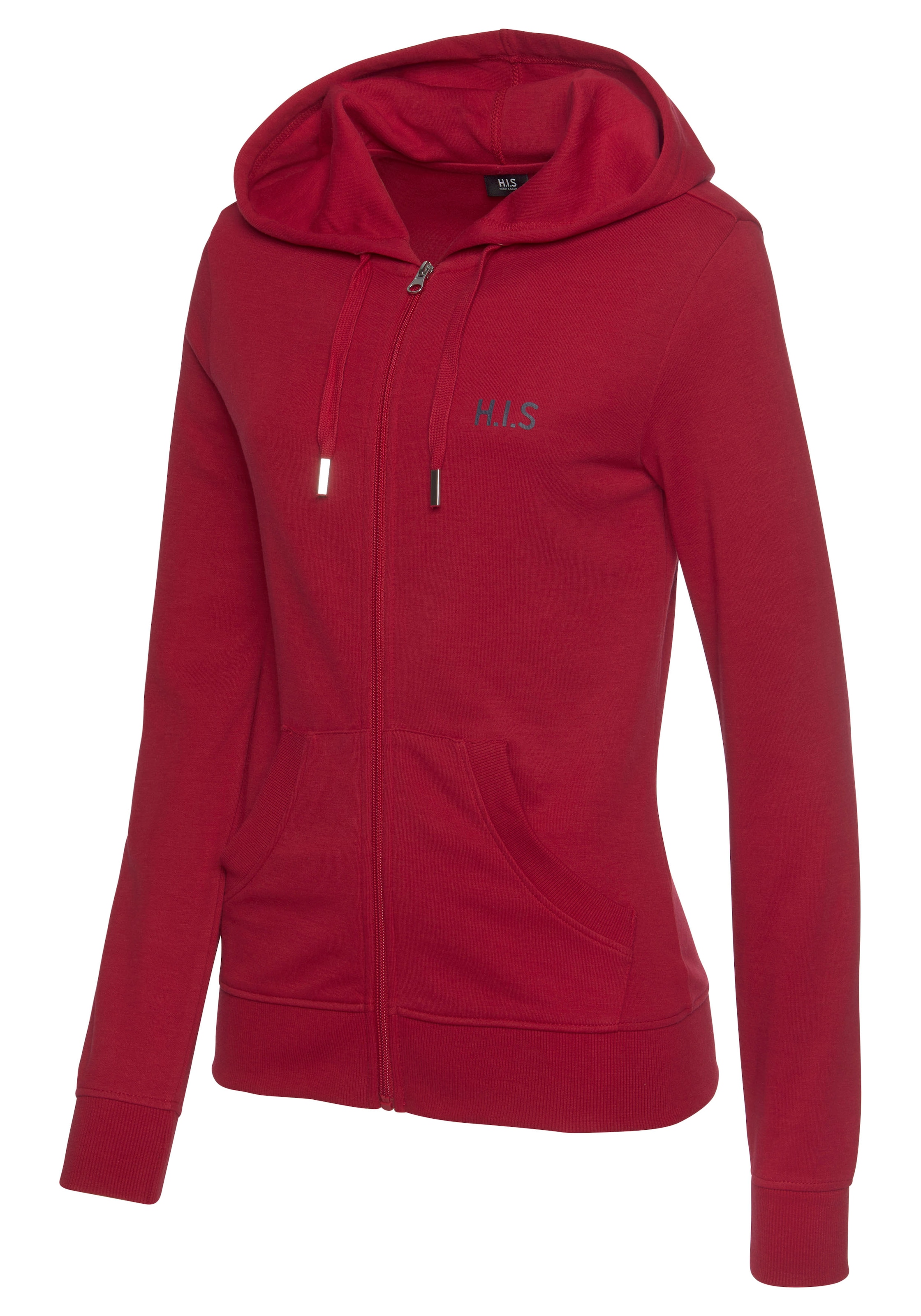 H.I.S Kapuzensweatjacke, Loungejacke mit Kapuze und seitlichen Taschen, Loungewear