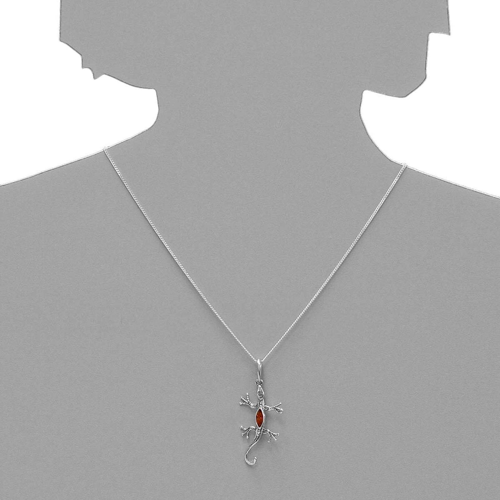 OSTSEE-SCHMUCK Kette mit Anhänger »- Salamander - Silber 925/000 - Bernstein«