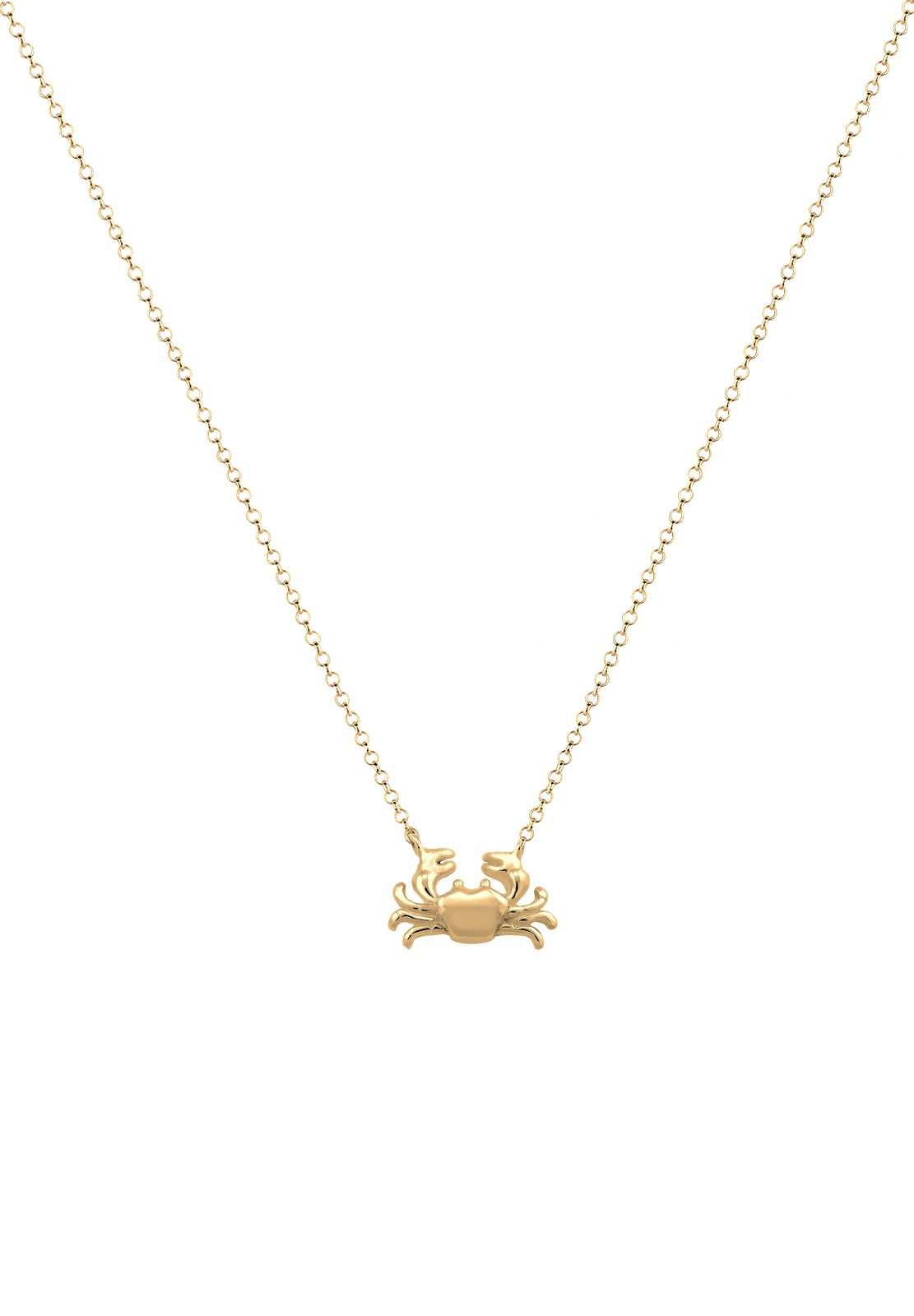 Elli Kette mit Anhänger »Halskette Krebs Krabbe Beache 925 Sterling Silber vergoldet«