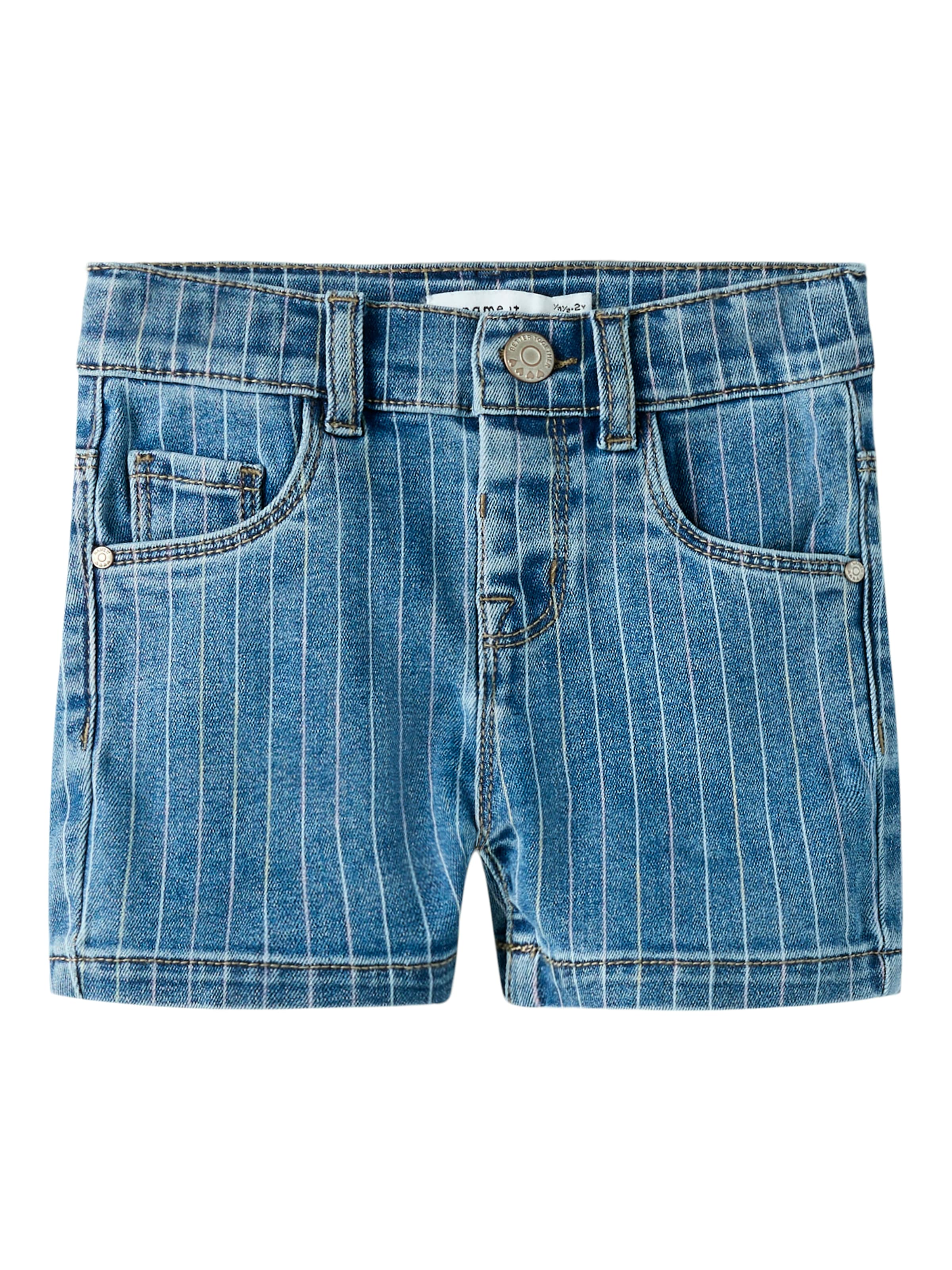 Name It Jeansshorts »NMFSALLI SLIM DNM SHORTS 3555-ON NOOS« Denim Baumwollmischung,  leichte Used Effekte, Allover Druck