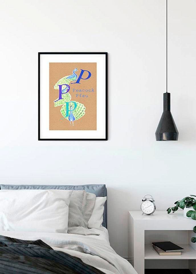 Komar Bild »ABC Animal P«, Buchstaben, (1 St.), Wandbild zur Dekoration - ohne Rahmen