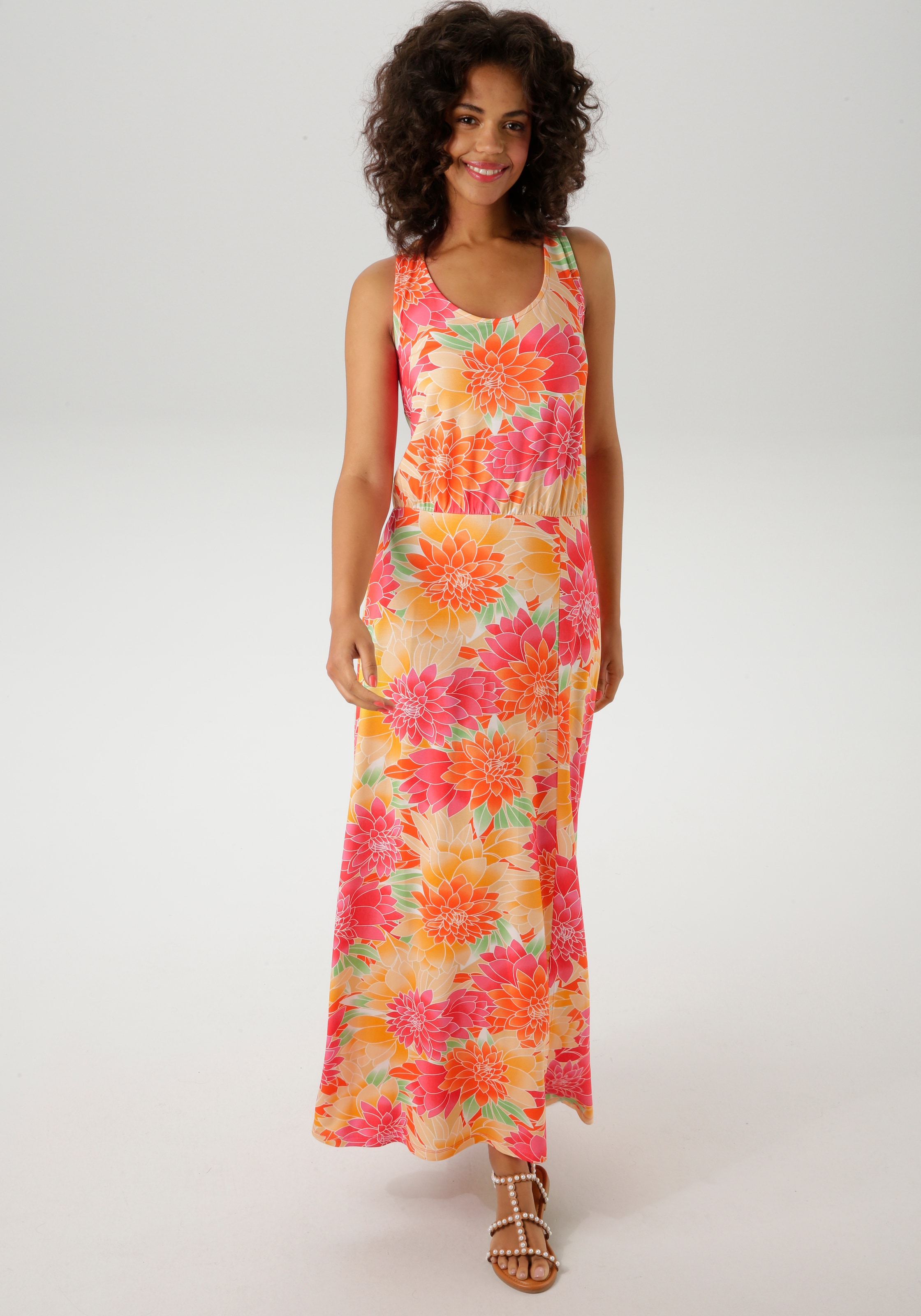 Aniston CASUAL Sommerkleid, mit großflächigen, farbenfrohen Blüten bedruckt