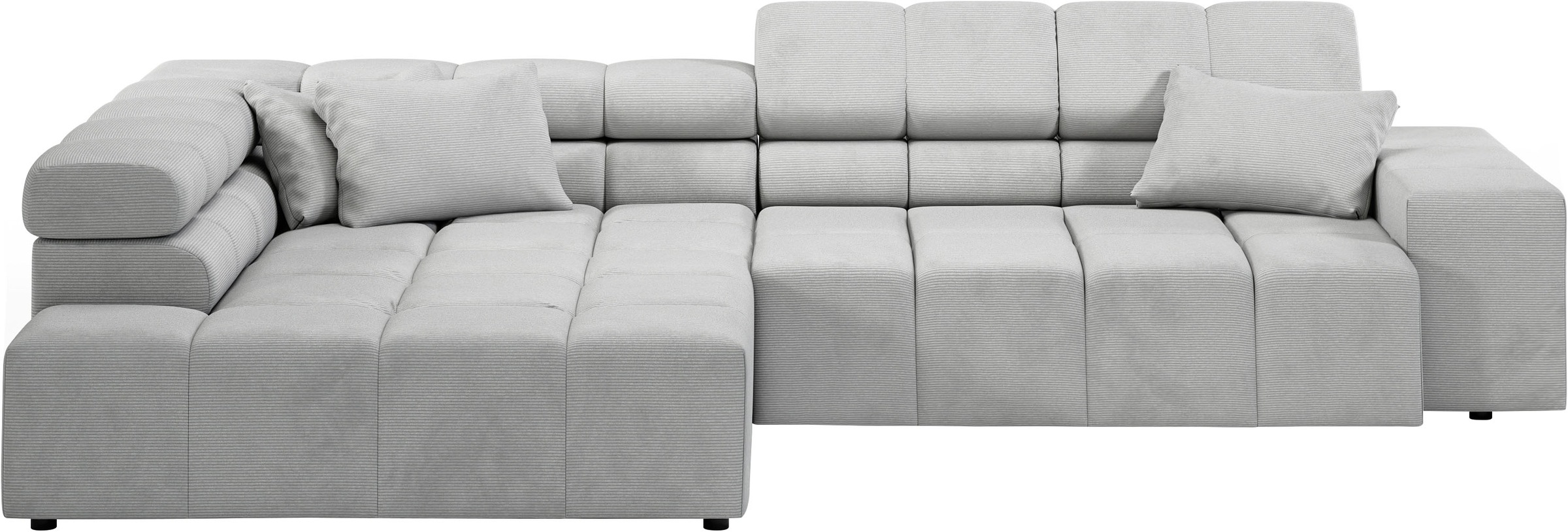 INOSIGN Ecksofa »Ancona incl. Kopfteilverstellung, Breite 319cm, L-Form«, wahlweise motorische Sitztiefenverstellung, auch in Cord + Easy Care