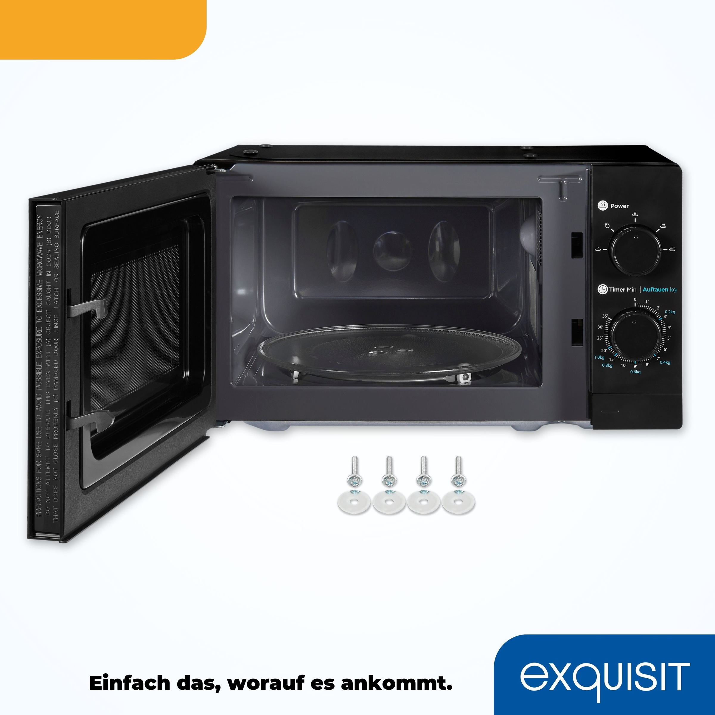 exquisit Mikrowelle »WP 700 J17-3 sw«, Mikrowelle, 700 W