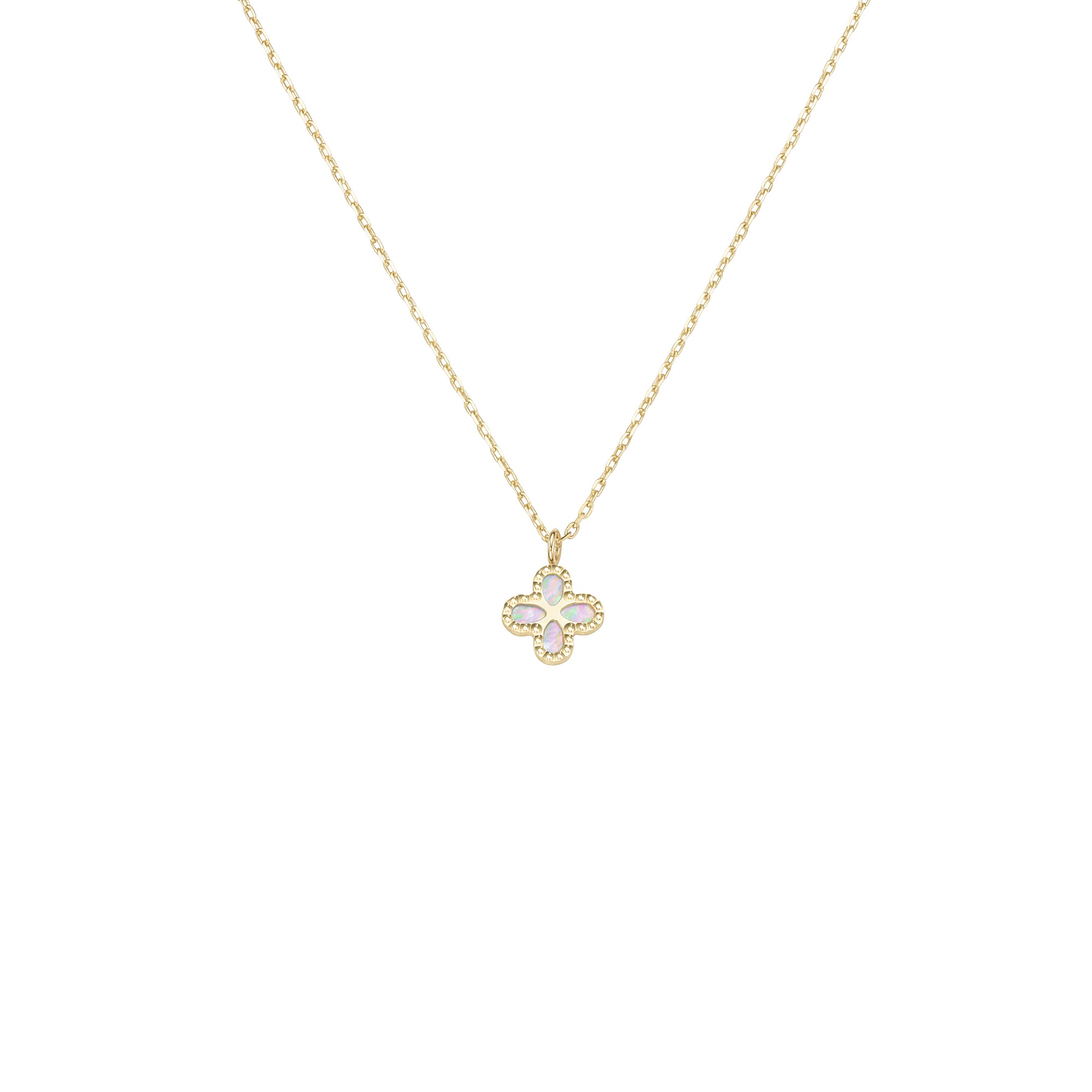 Luigi Merano Goldkette »Kette Anhänger-Blüte mit Onyx- oder Perlmutt-Einlage, Gold 375«
