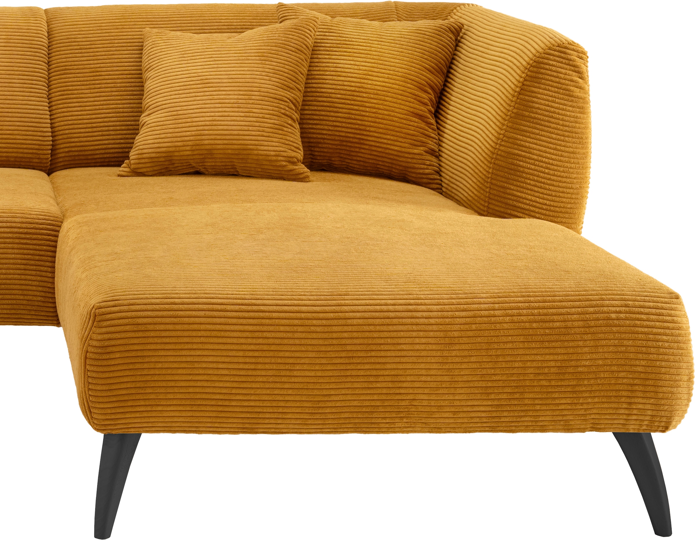 INOSIGN Ecksofa »Colori L-Form«, Holzfußfarbe wählbar, inkl. 4x Zierkissen