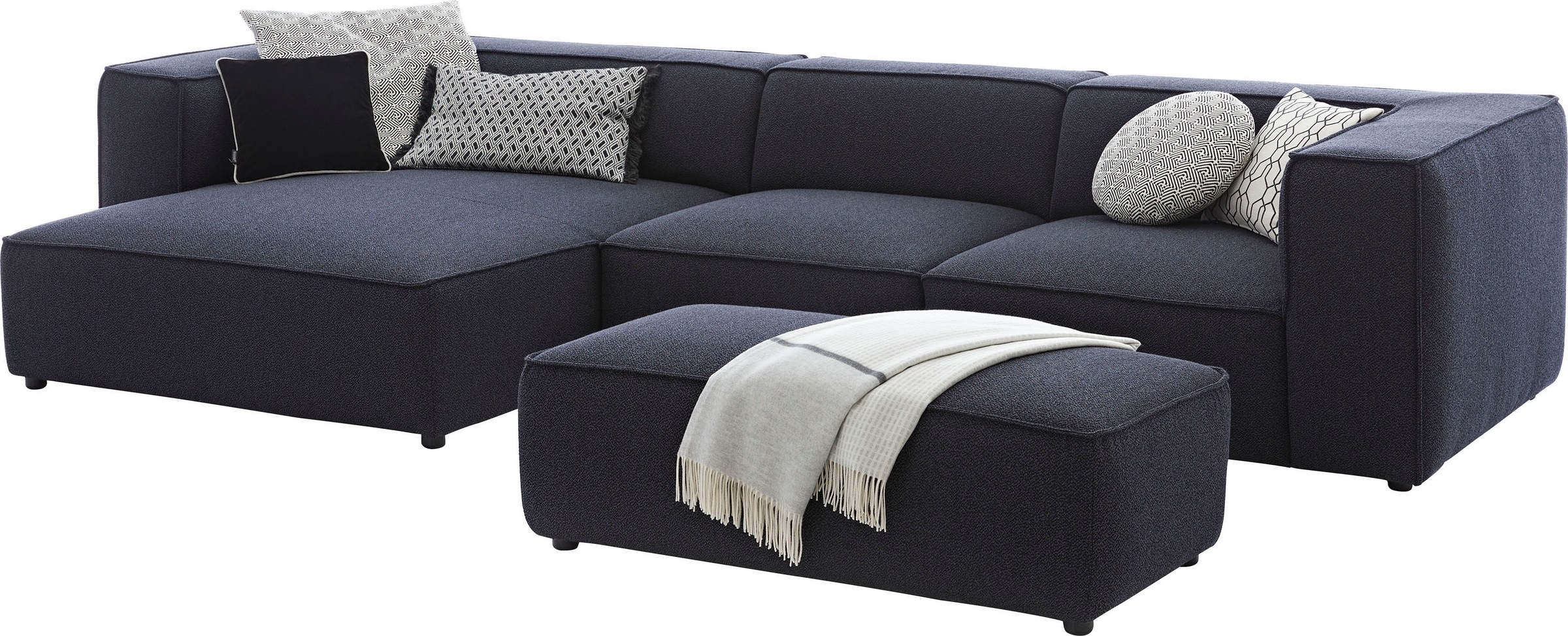 W.SCHILLIG Ecksofa »around-the-block«, mit eleganter Biese, mit Federkern, Breite 341 cm