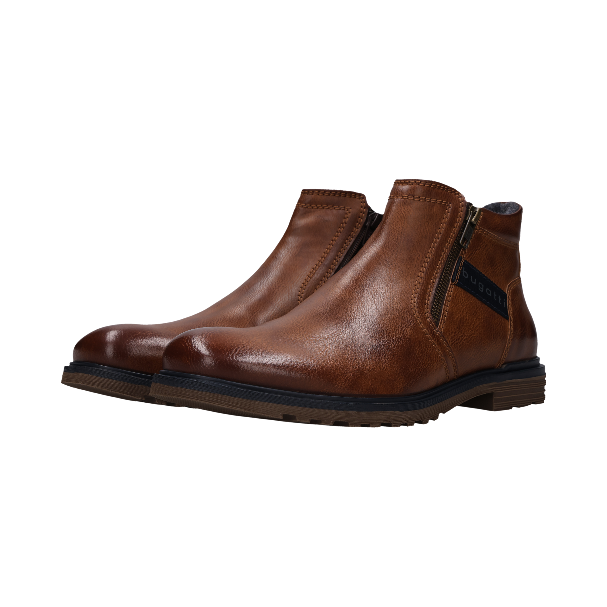 bugatti Stiefelette  Zipper Boots, Stiefelette mit Profillaufsohle - schmale Form