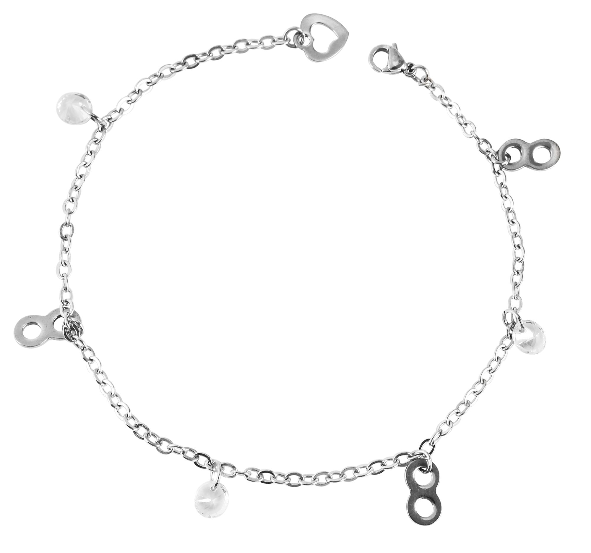 Adelia´s Armband »Damen Armband ¿ Unendlichkeitszeichen aus Edelstahl mit Strass Steinchen 25 cm«