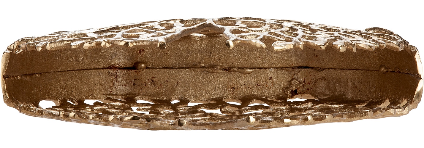GILDE Tischvase »Vase rund Branchline goldfarben« Dekovase, Branchline, Zweigmuster, Strukturdekor, Blickfang