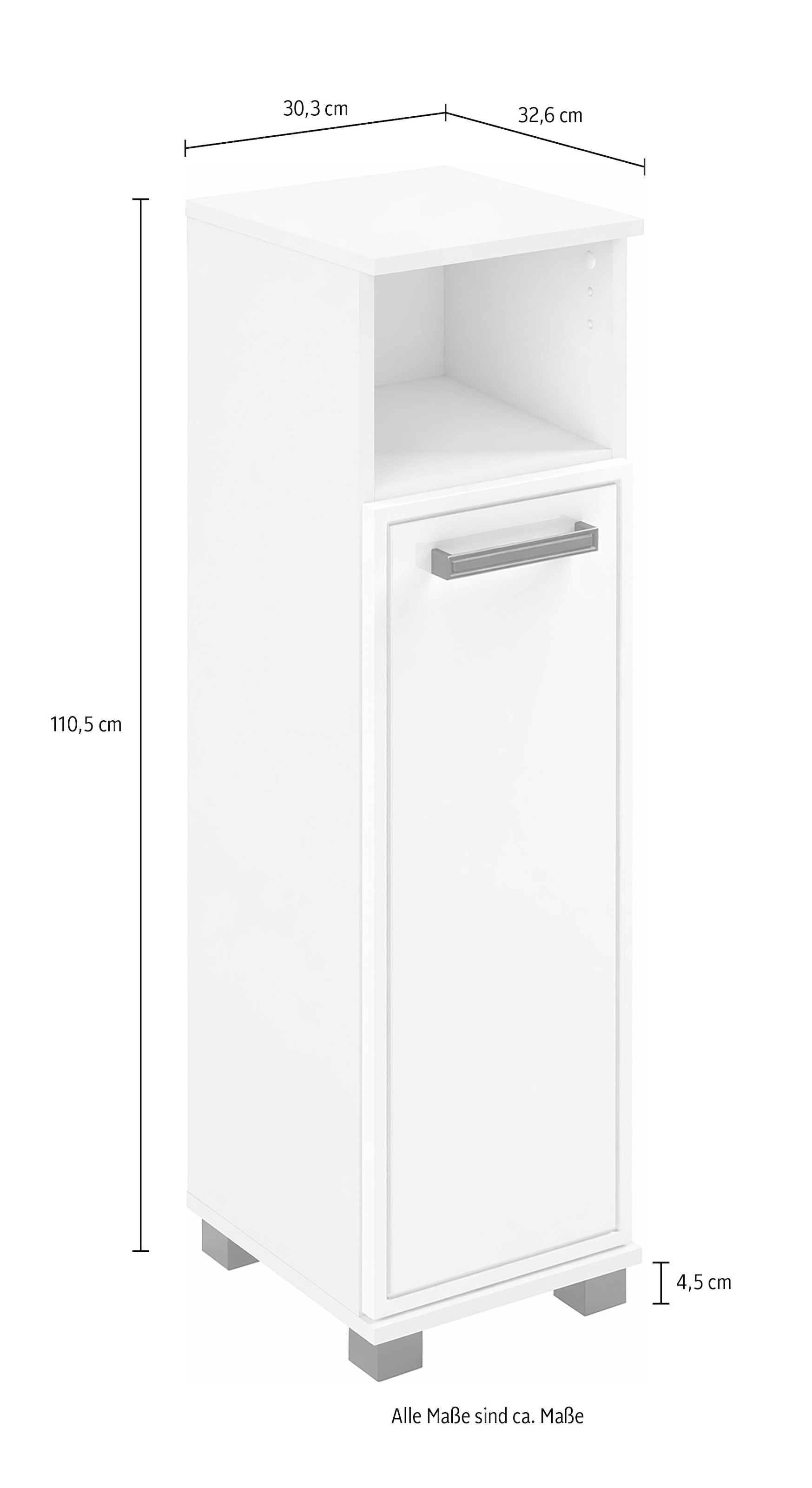 Schildmeyer Midischrank »ADANA Unterschrank, Höhe 110 ,5 cm, 1 Tür, MADE IN GERMANY« 1 Stk. tlg. tiefgezogene MDF-Fronten - umlaufende Rahmenprägung, MADE IN GERMANY