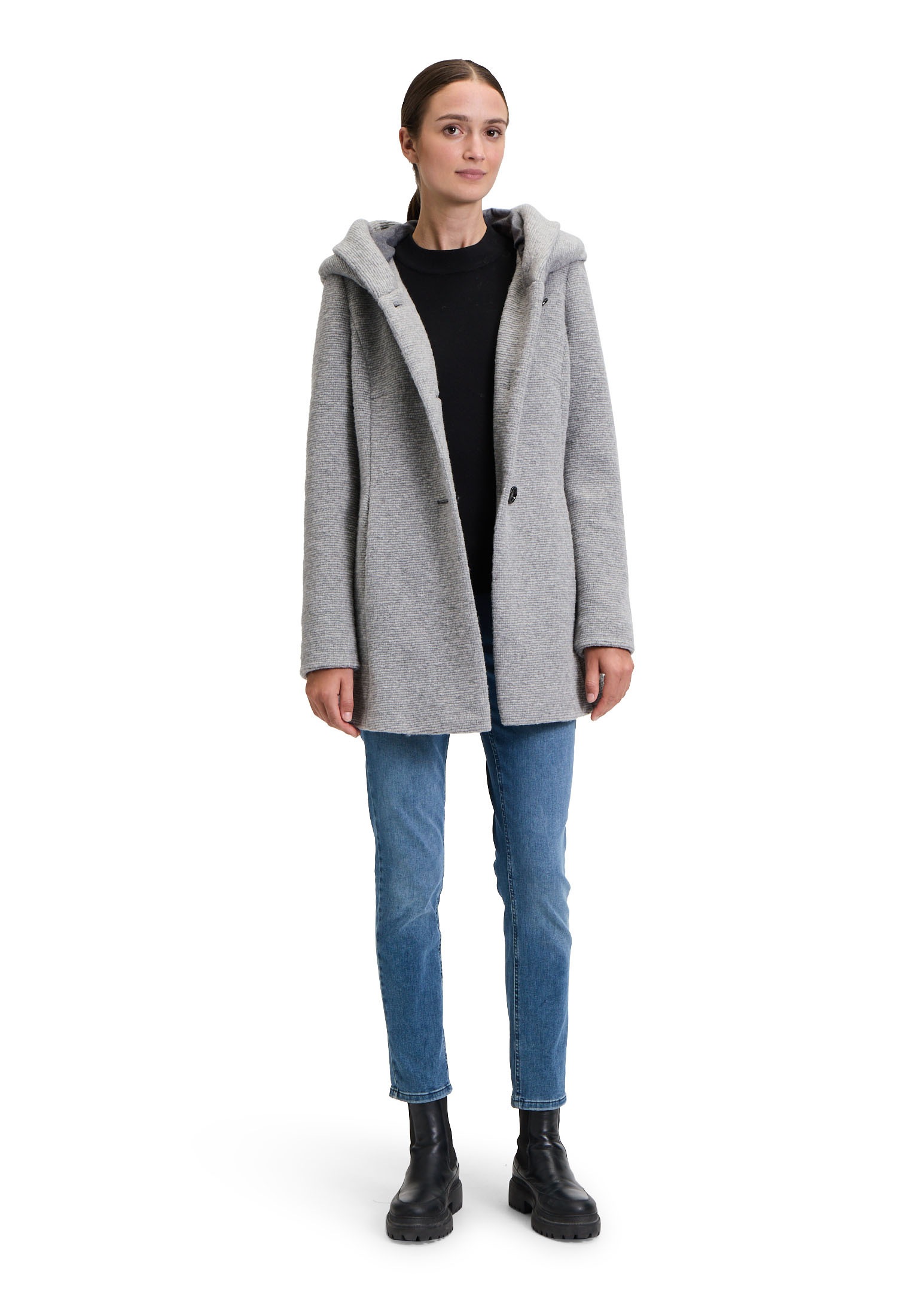 Amber & June Kurzjacke »Kurzmantel mit Kapuze«