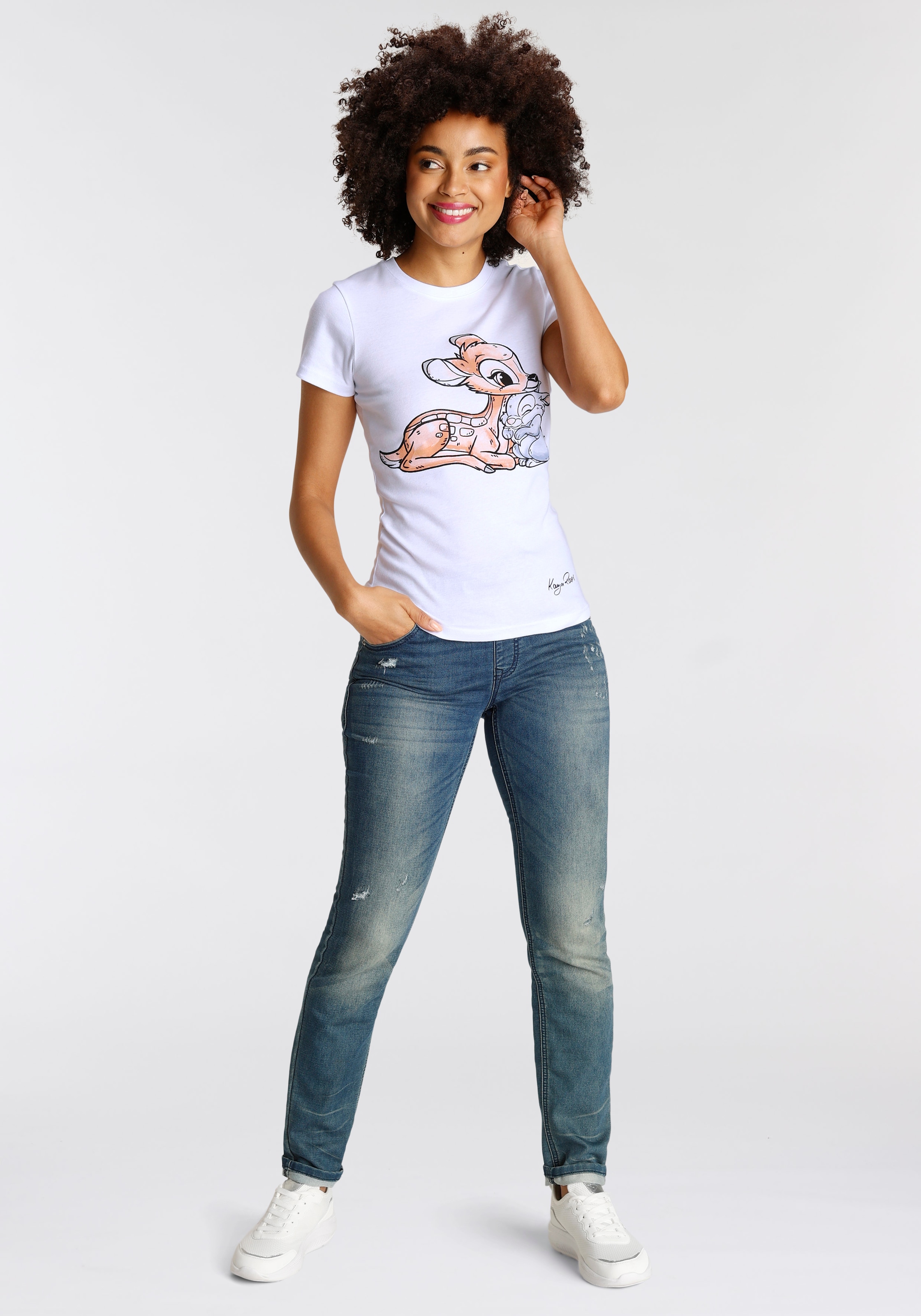 KangaROOS T-Shirt, Kurzarm, sehr figurbetonte Passform, aus Baumwolle