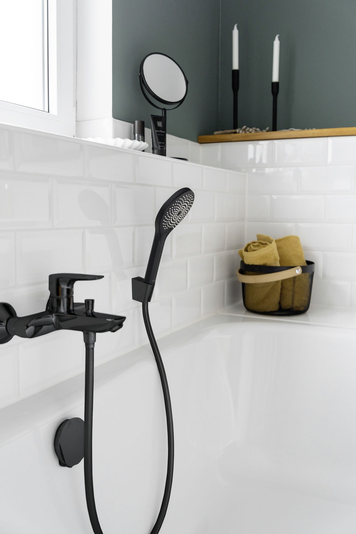 WENKO Handbrause »Watersaving« Schwarz matt, Ø 9,5 cm