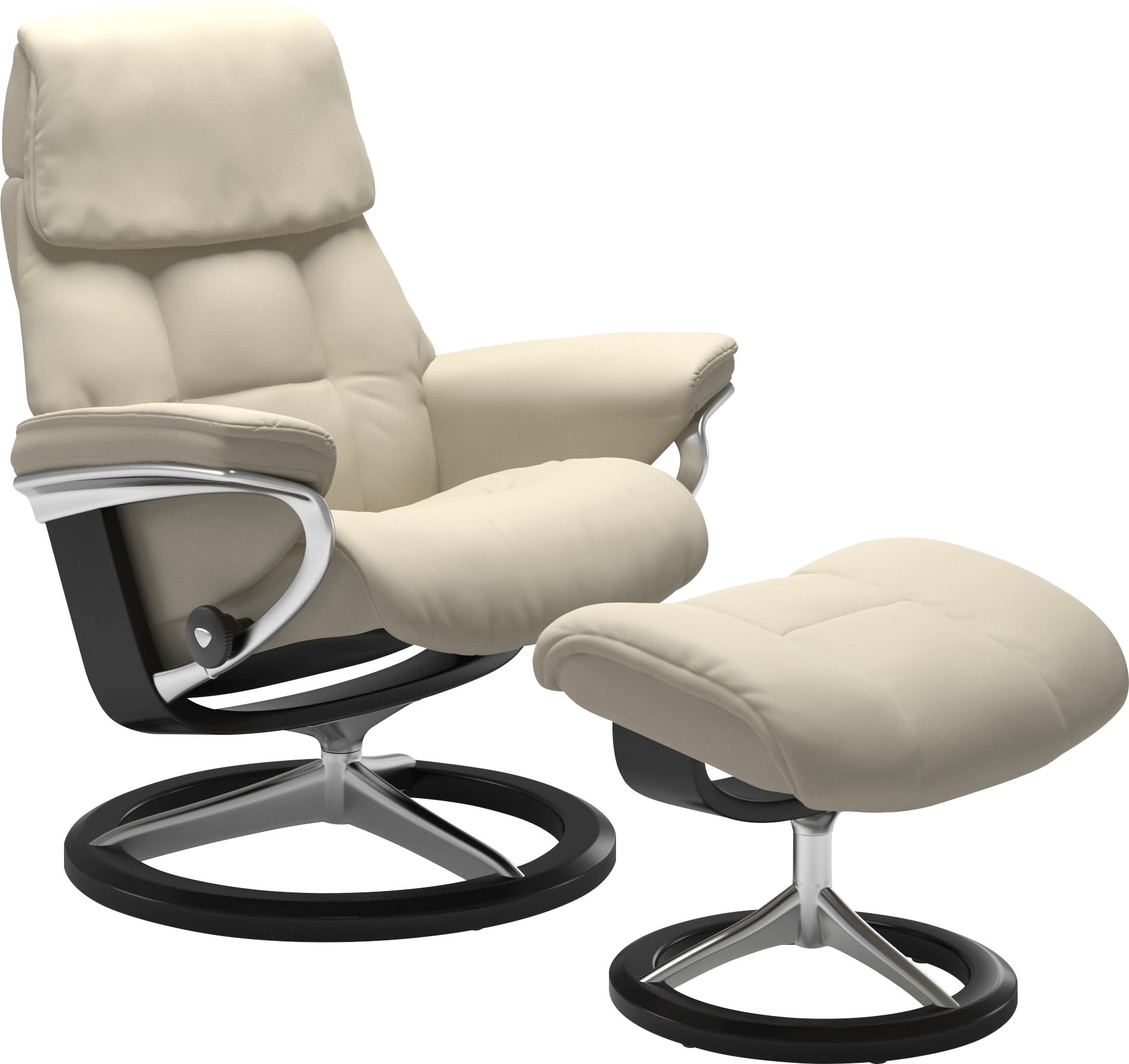 Stressless® Relaxsessel »Ruby« Set, Relaxsessel mit Hocker,  mit Signature Base, Größe M, Gestell Eiche, Wenge, Braun & Schwarz