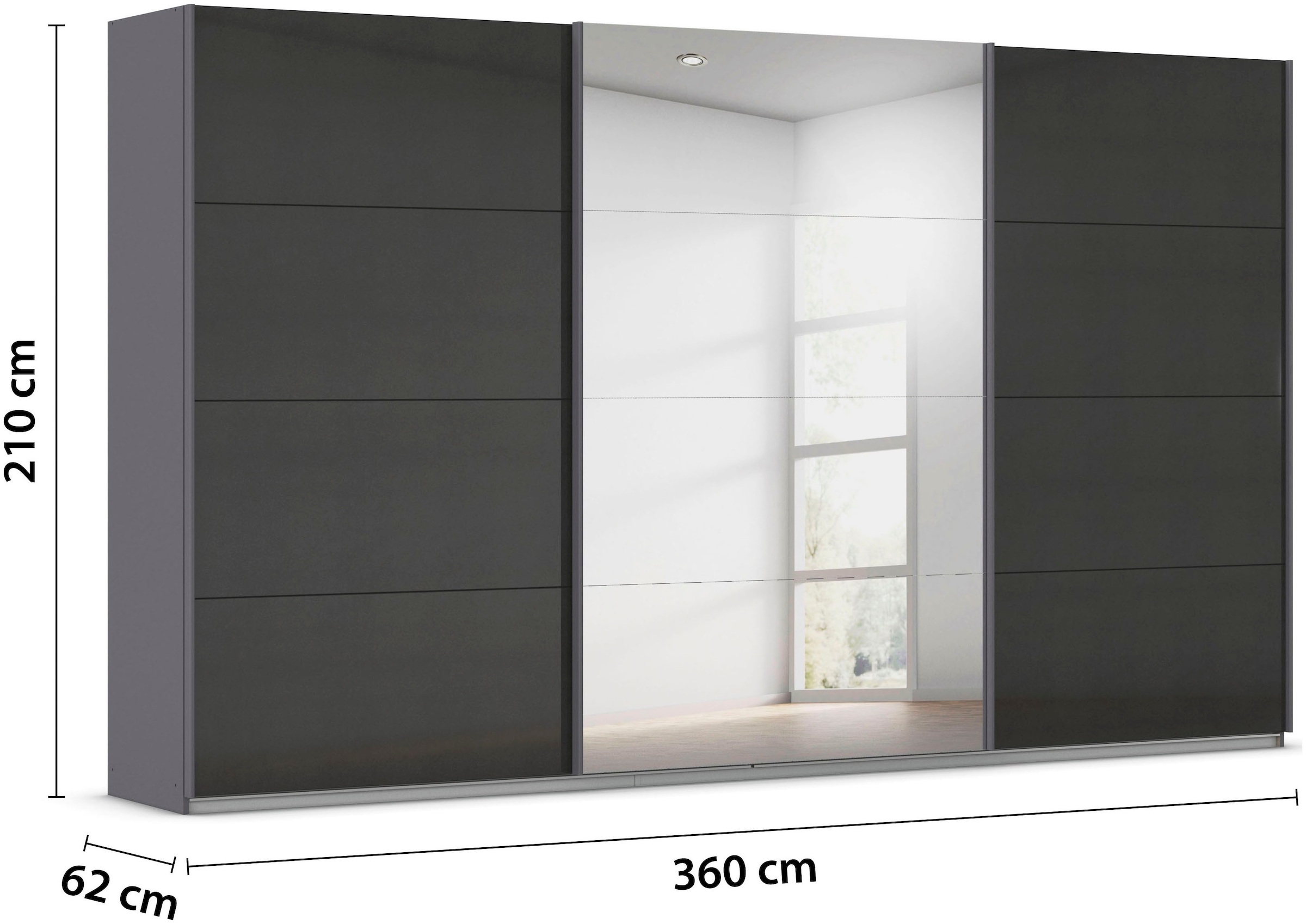 rauch Schwebetürenschrank »Kleiderschrank Schrank Garderobe AGORDO«, (in zwei Griff-Farben), Top Innenausstattung, in 4 Breiten und 2 Höhen MADE IN GERMANY