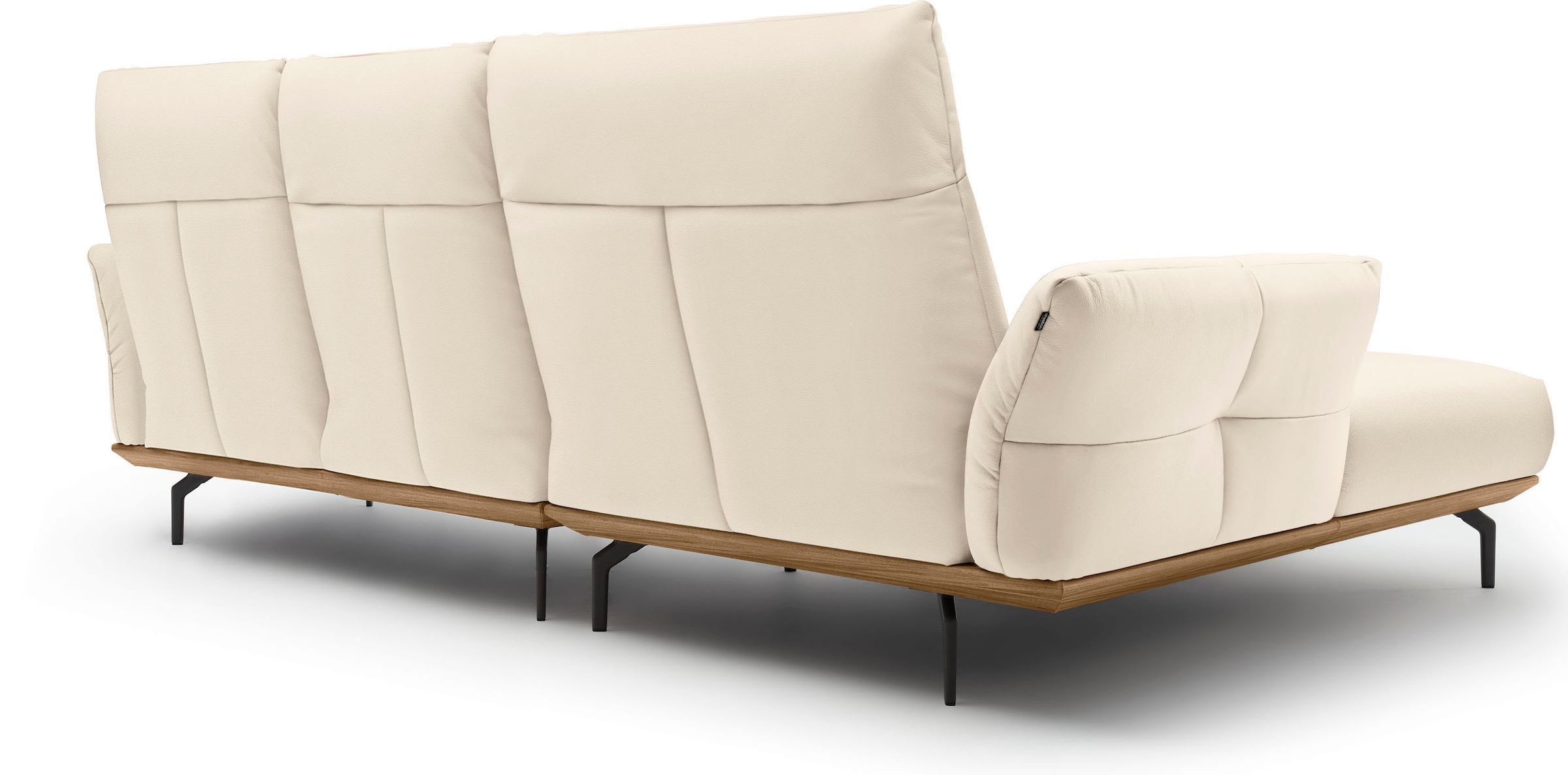 Creation BY ROLF BENZ Ecksofa »CR.460«, Sockel in Nussbaum, Winkelfüße in Umbragrau, Breite 298 cm