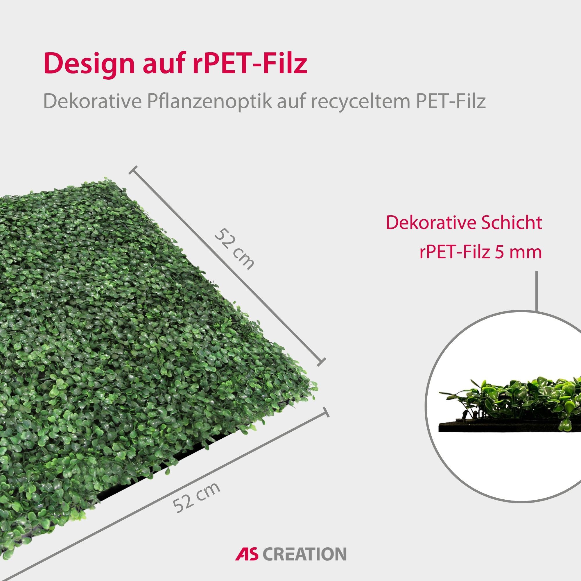 Architects Paper Wandpaneel »A.S. Création Modular Wall Wandpaneel Pflanzenoptik« 1 tlg. Kunstpflanzen auf rPET-Filz für farbstarke botanische 3D-Wände