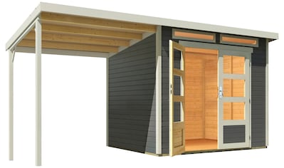 Gartenhaus »Venlo XS Titangrau mit SD Elfenbeinweiß«