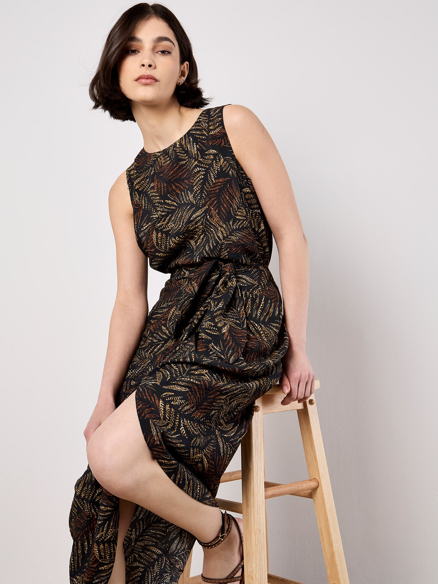 Apricot Midirock »Rock« mit Batik-Blattmuster