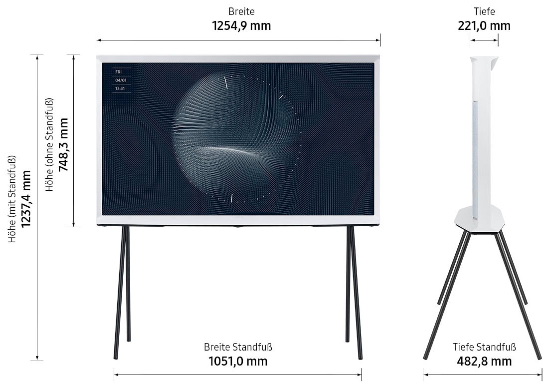 Samsung LED-Fernseher, 138 cm/55 Zoll, Smart-TV-Google TV, Mattes Display, QLED-Bildqualität, Abnehmbare Standfüße