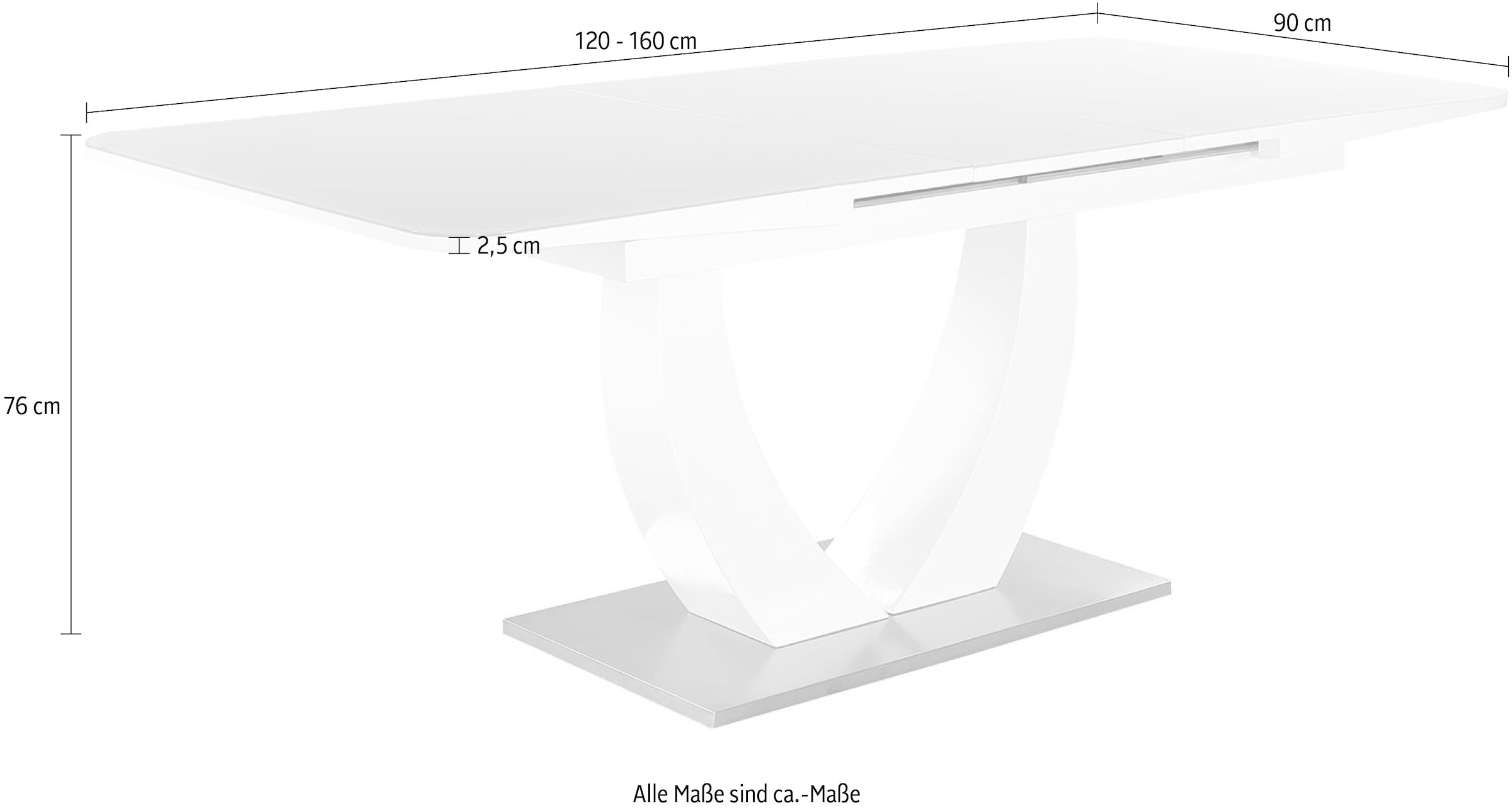 Jockenhöfer Gruppe Esstisch »Ulm«, Hochglanz, Shop OTTO 160-200 cm Online Breite Synchronauszug, mit