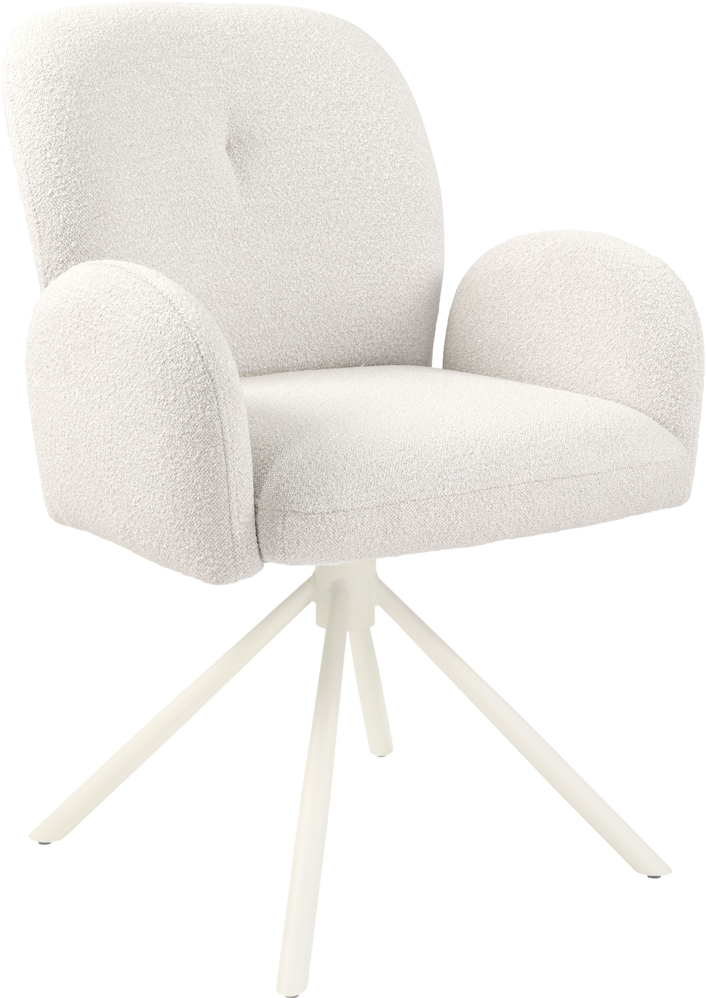 TOM TAILOR HOME Armlehnstuhl »PEBBLE ARMCHAIR«, (Set), 2 St., Webstoff Bouclé, Esszimmerstuhl, mit Armlehnen, 4-Fußgestell, 140 kg belastbar, drehbar