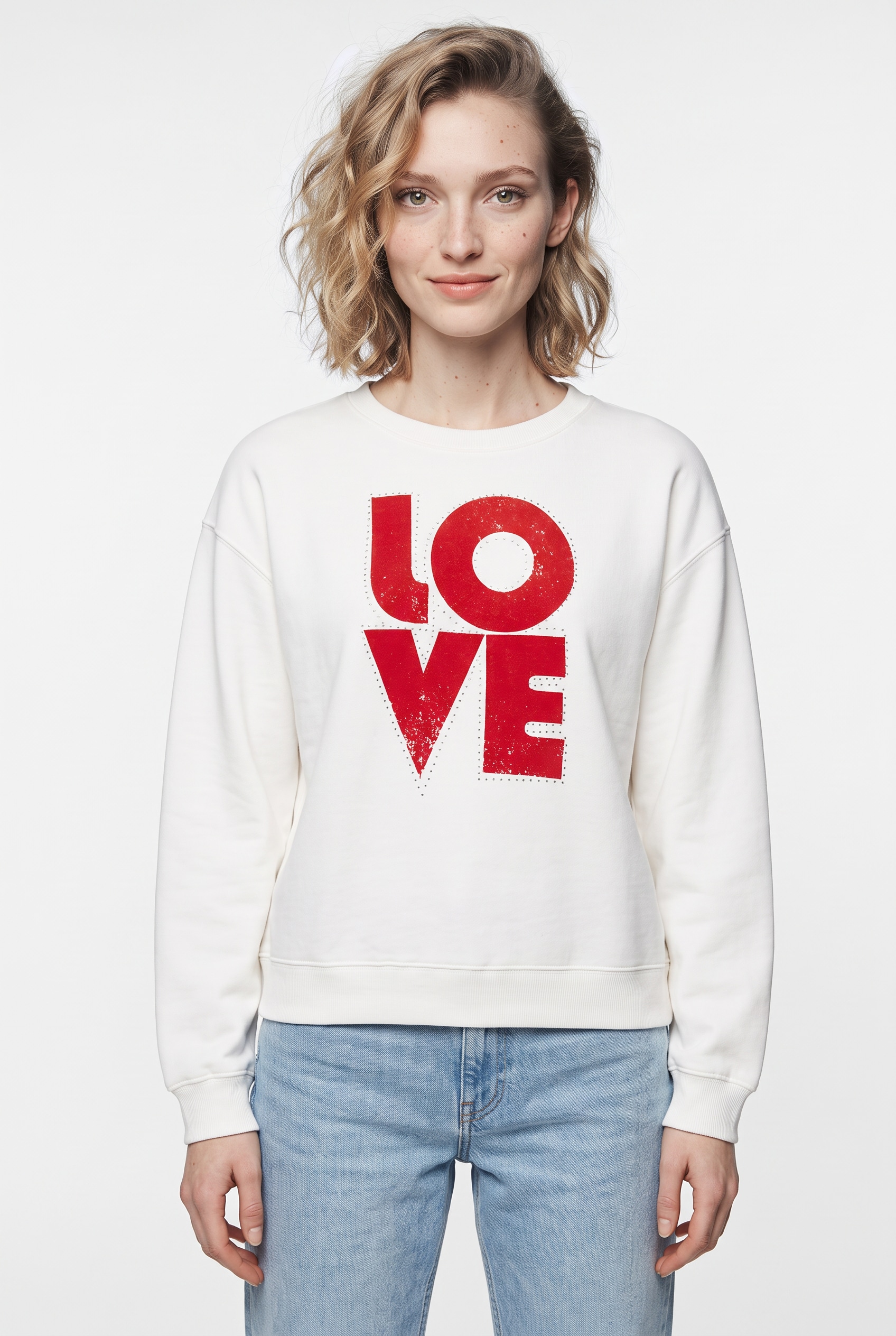 Pepe Jeans Sweatshirt »BRISA«, mit Schmucksteinbesatz & Schriftzug
