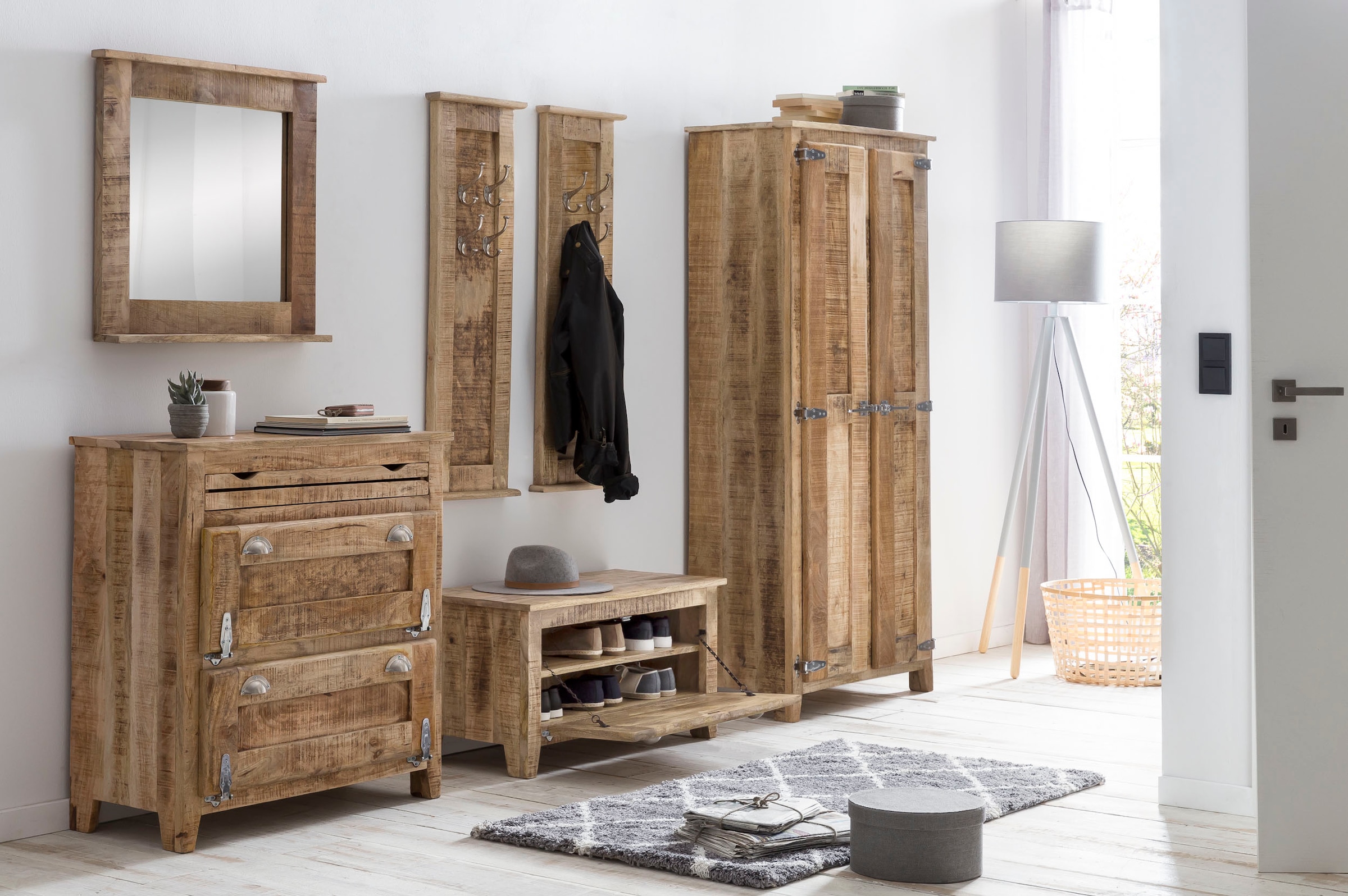 SIT Spiegel »Frigo« Mangoholz im Antik-Look, mit Ablage, Shabby Chic, Vintage