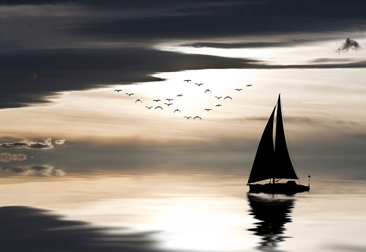 queence Acrylglasbild »Etellix«, Himmel-Meer-Spa-Spa Bilder-Schiffe-Meer Bilder-Strand-Sonnenuntergang-See-Seebilder-Seelandschaft, (1 St.), Fine Art-Print in Galeriequalität