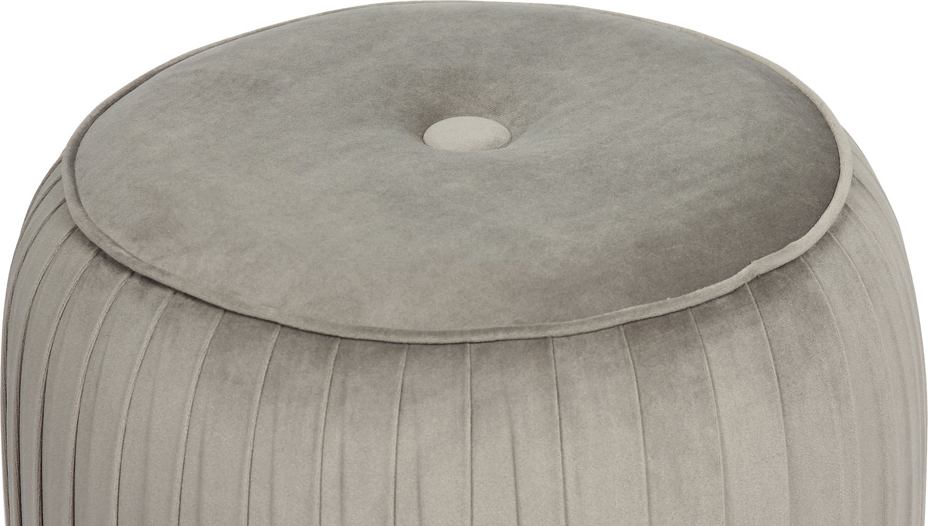 Kayoom Polsterhocker »Hocker Lyla 125, Edler Touch durch goldenen Sockel,  Samtbezug« 1 Stk. tlg. samtweich, gesteppte Ziernaht, Edelstahlsockel, Hochwertiger Samtbezug