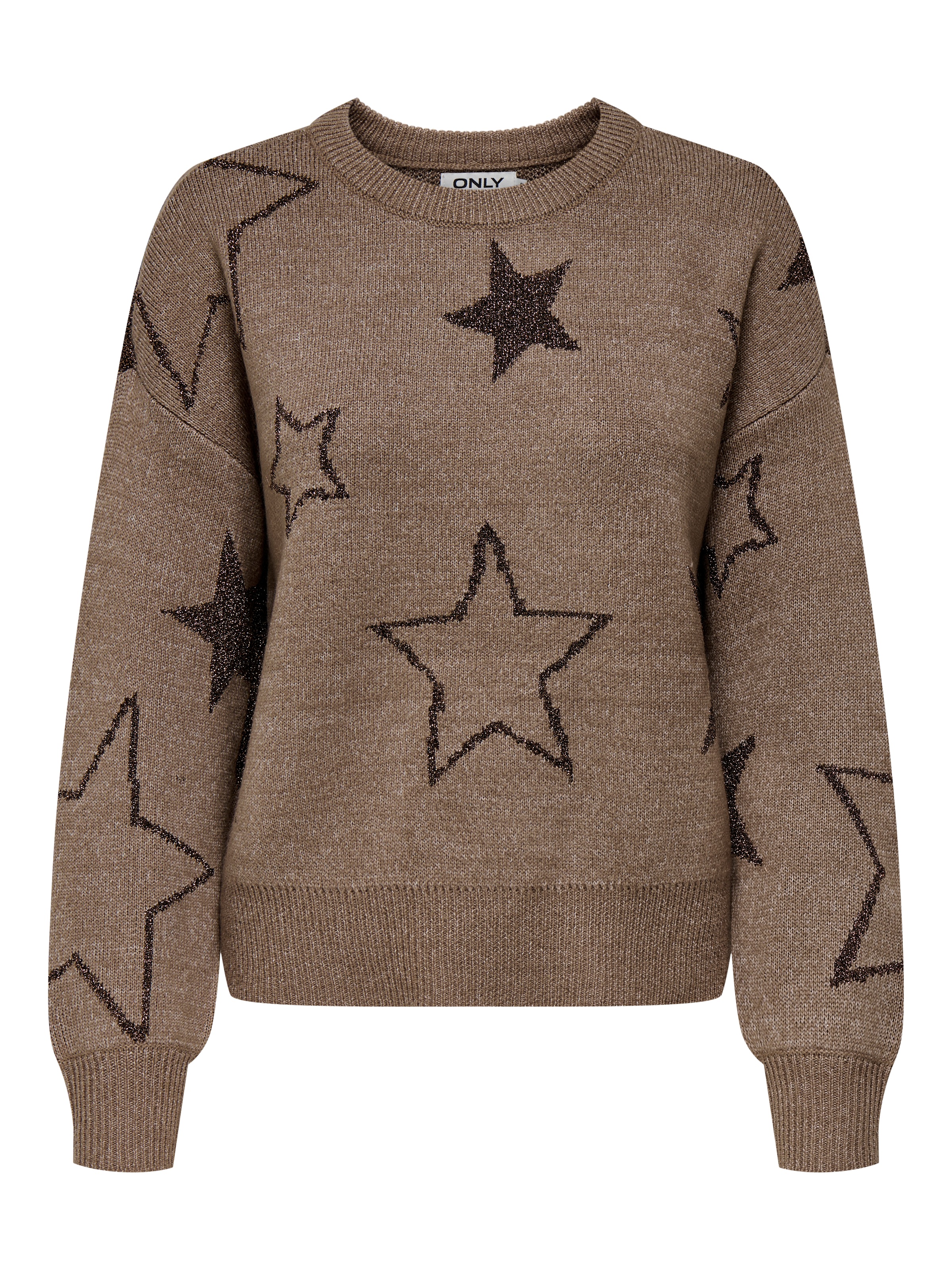 ONLY Rundhalspullover »ONLROSIE LS O-NECK GLITTER KNT«