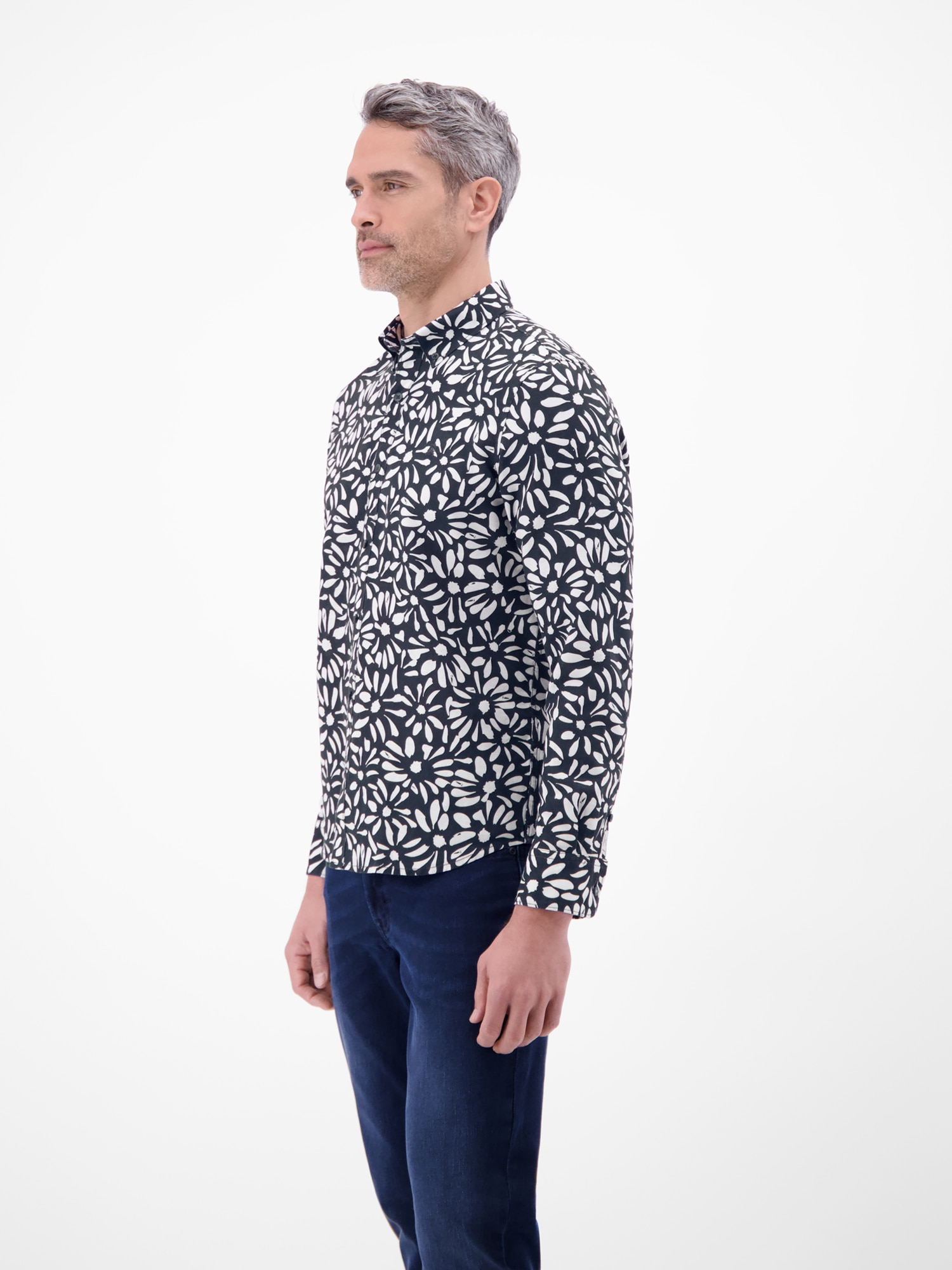 LERROS Leinenhemd »Langarmhemd mit floralem Print aus Mischgewebe« Baumwoll‑Leinen Mix, hautfreundlich, ideal für warme Tage, langarm