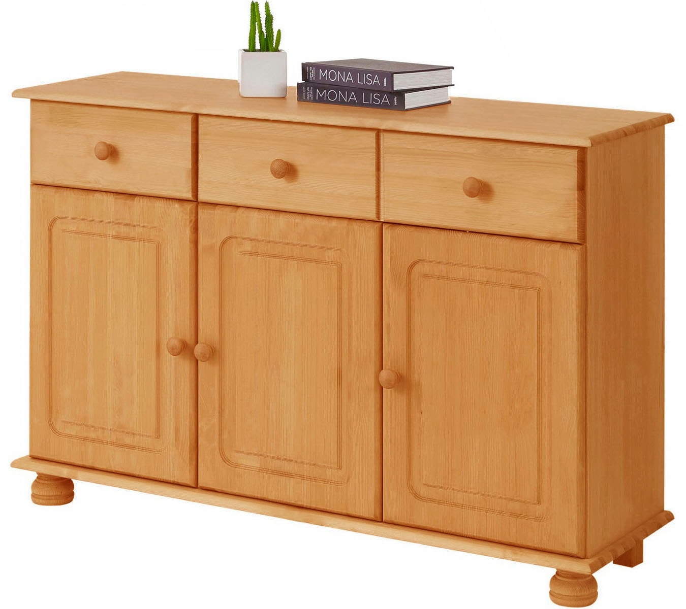 Home affaire Sideboard »Mette«, Kommode mit gefrästen, kugelförmigen Füßen, Breite 120 cm