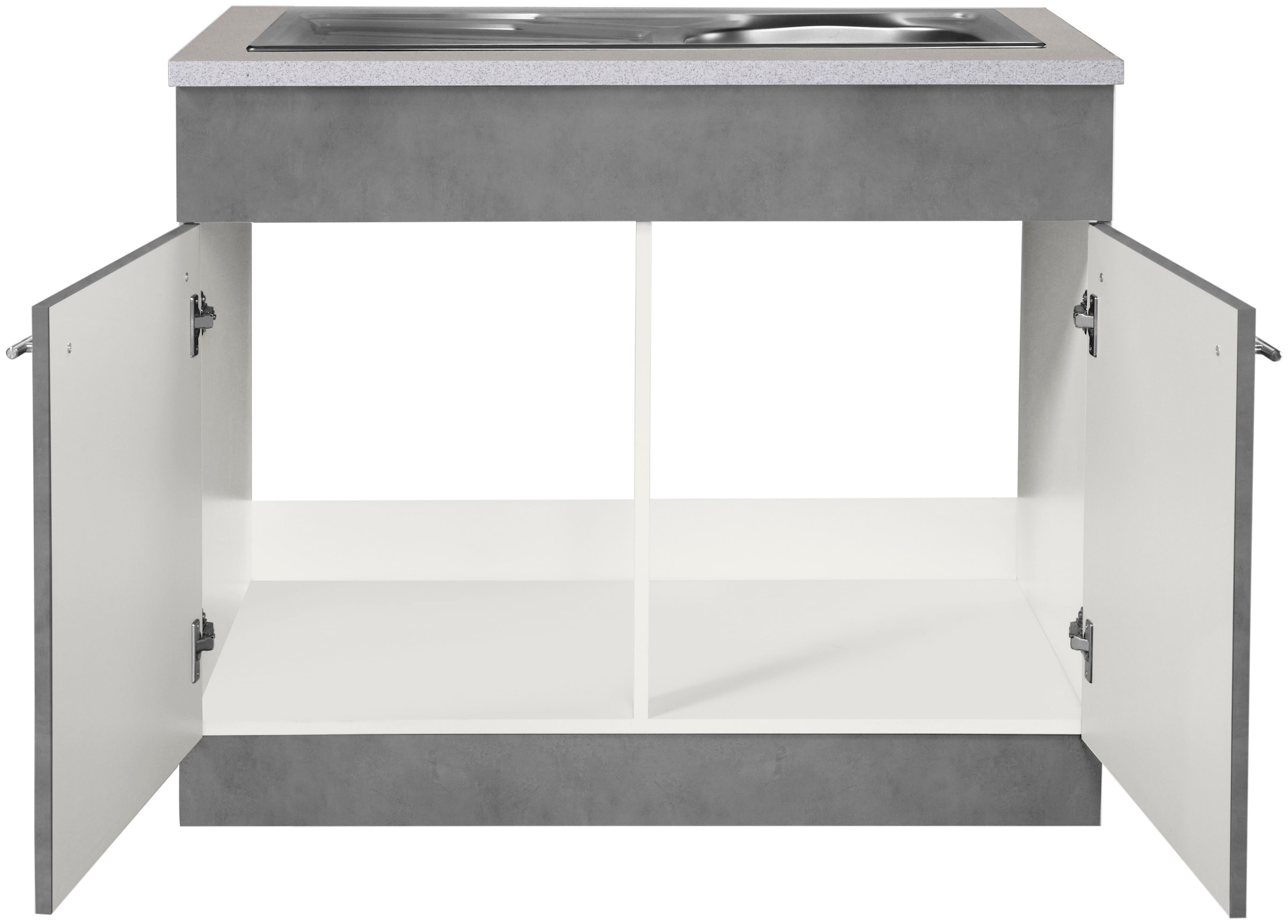 wiho Küchen Spülenschrank »Chicago«, 100 cm breit, inkl. Einbauspüle aus Edelstahl