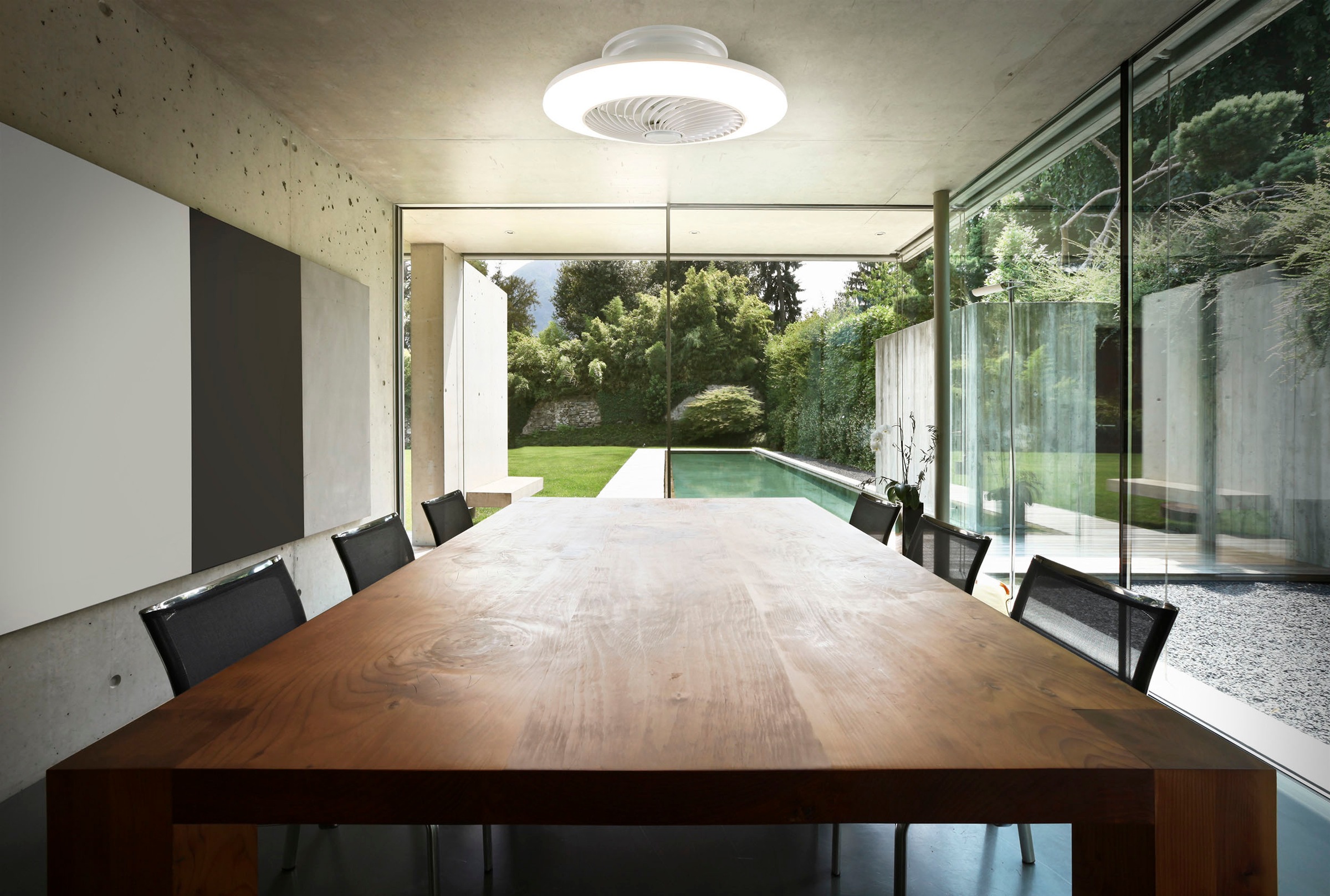 näve LED Deckenleuchte »Adoranto Deckenventilator«, Leuchtmittel LED-Board | LED fest integriert, Deckenlampe, Ventilator, Fernbed., 3-stufiger Lüfter 60W