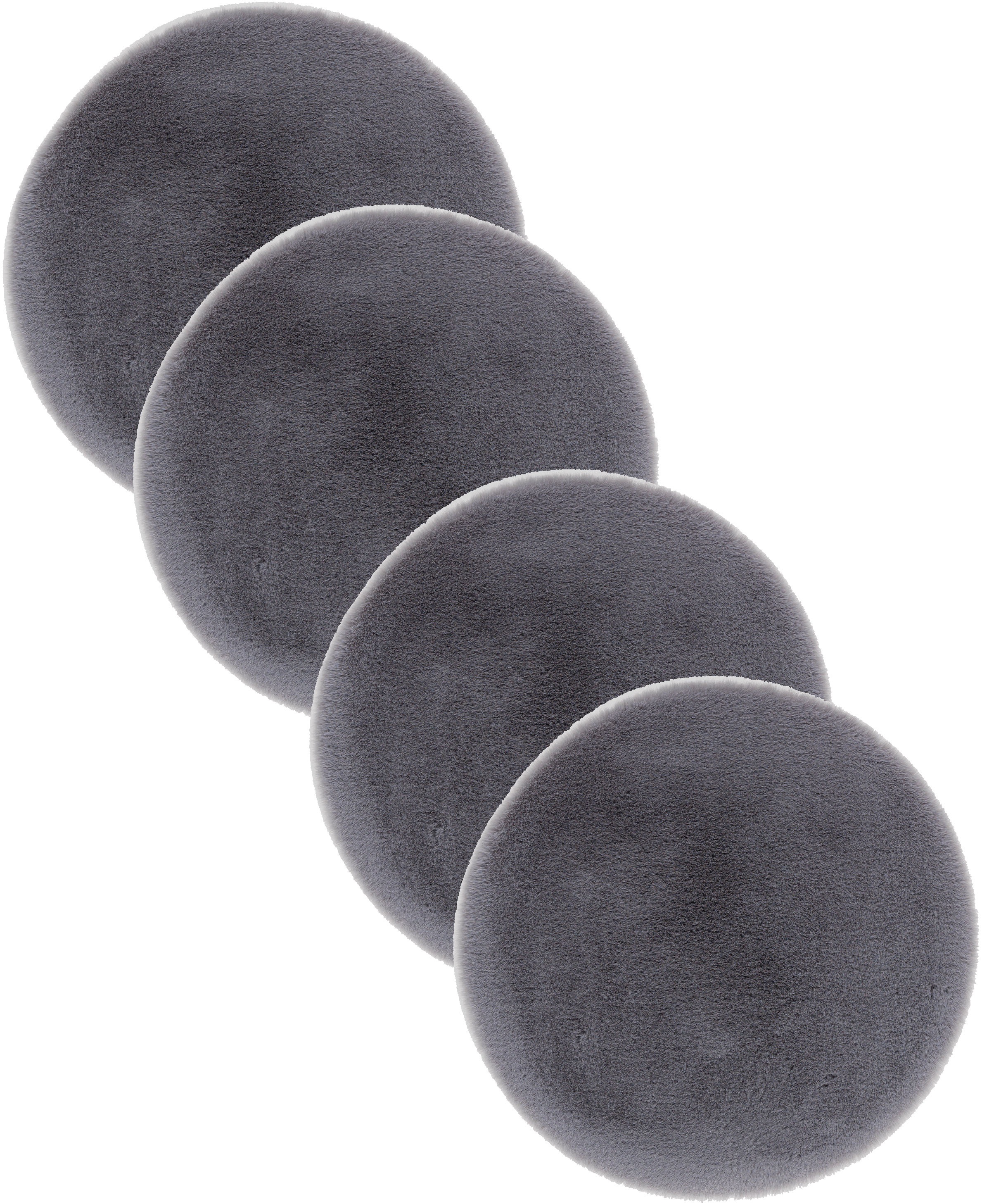 ASTRA Teppich »Elda«, rund, 13 mm Höhe, runde Dekofelle im 4 er Set, kuschelweich, Wohnzimmer, Kinderzimmer